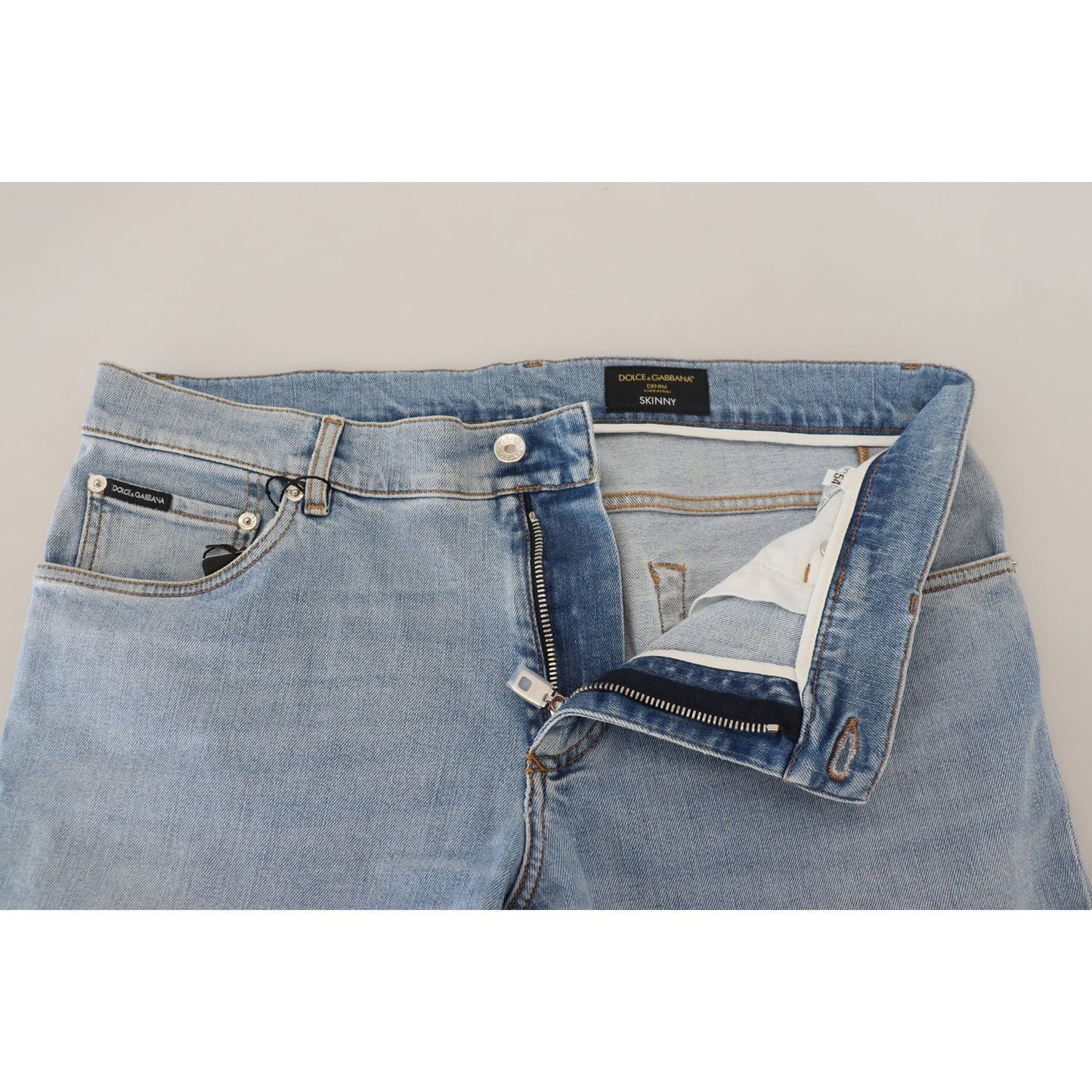 Dolce & Gabbana Elegant Slim Fit Light Blue Denim Pants Dolce & Gabbana Light Slate Gray