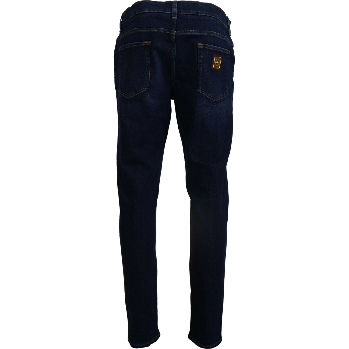 Dolce & Gabbana Elegant Slim Fit Dark Blue Denim Jeans Dolce & Gabbana Black