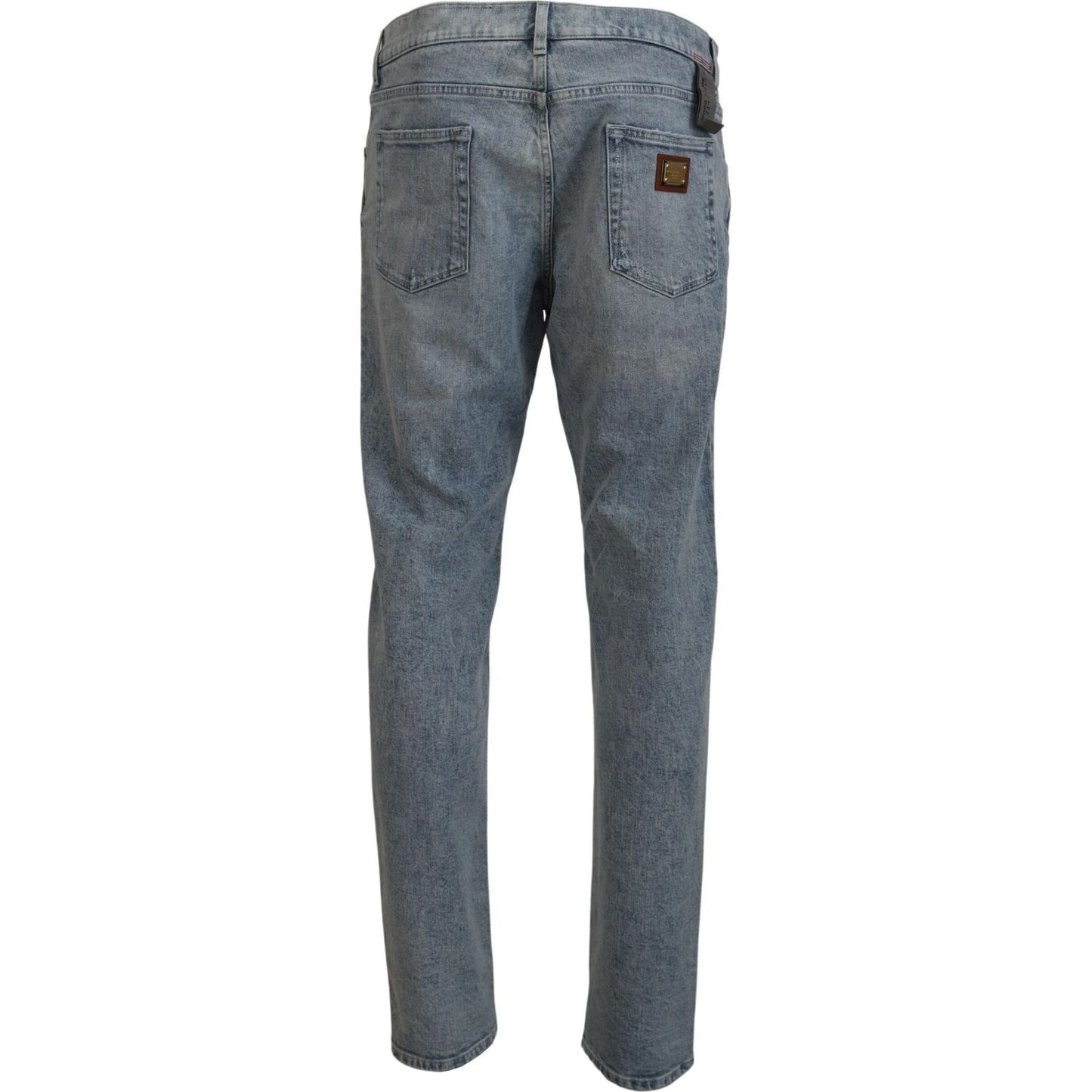 Dolce & Gabbana Elegant Slim-Fit Light Blue Denim Pants Dolce & Gabbana Dim Gray