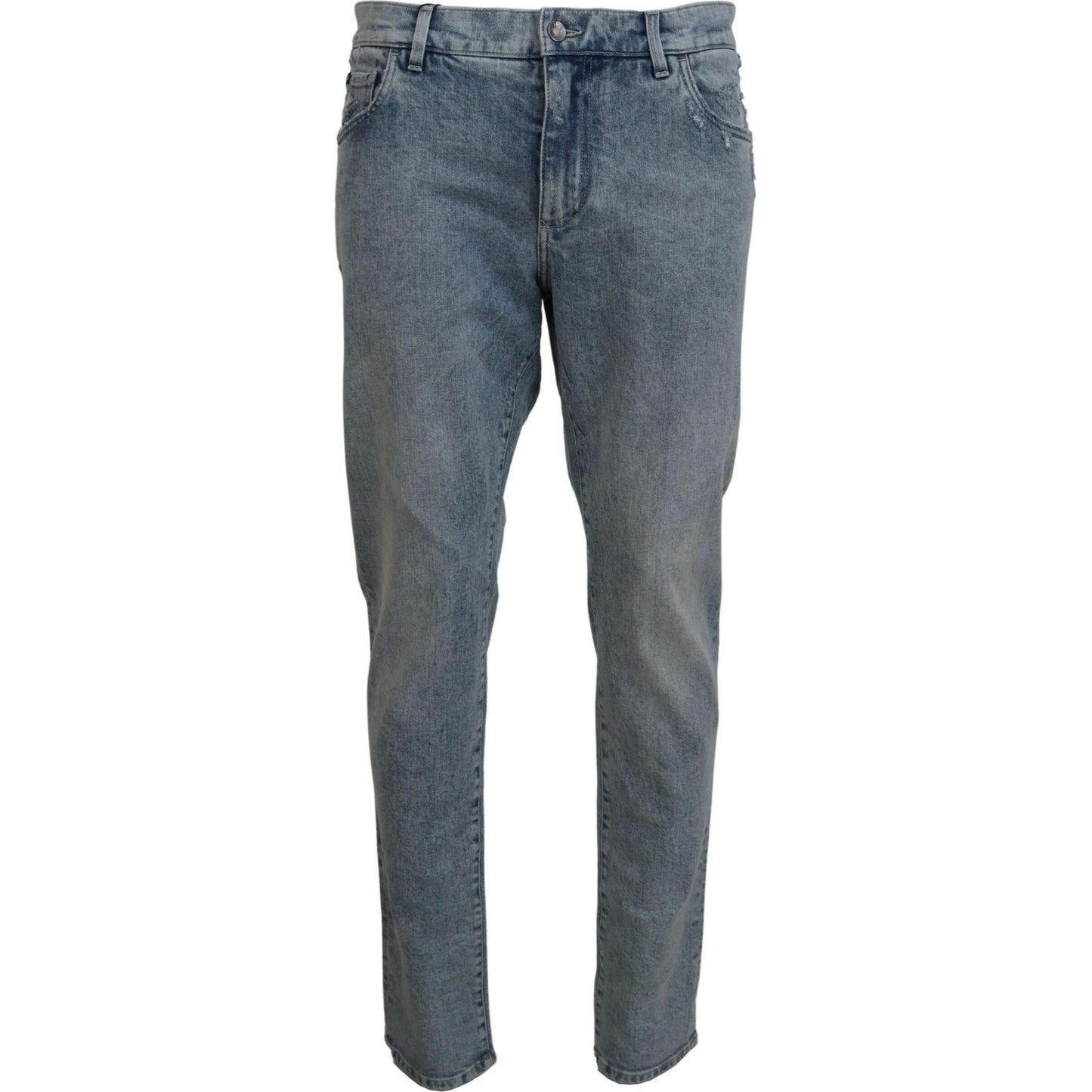 Dolce & Gabbana Elegant Slim-Fit Light Blue Denim Pants Dolce & Gabbana Dim Gray