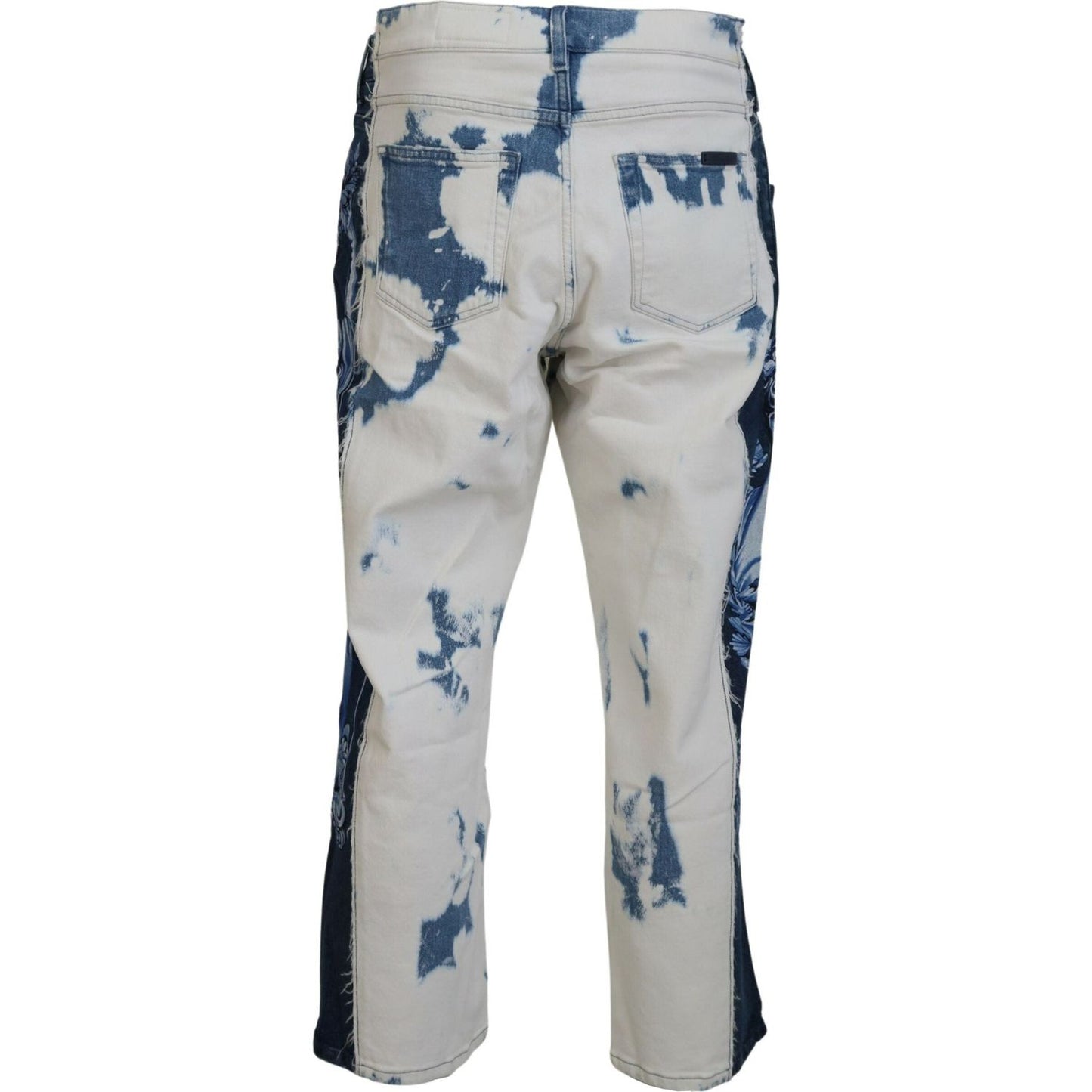 Dolce & Gabbana Elegant Loose Fit Denim Pants with Unique Print Dolce & Gabbana Gray