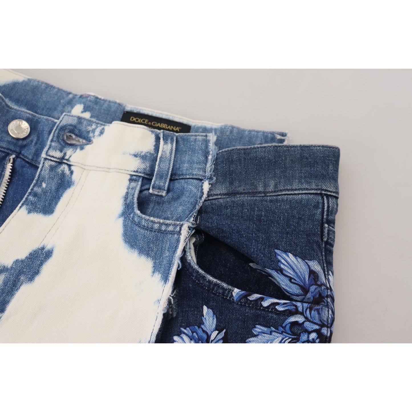 Dolce & Gabbana Elegant Loose Fit Denim Pants with Unique Print Dolce & Gabbana Dark Slate Gray