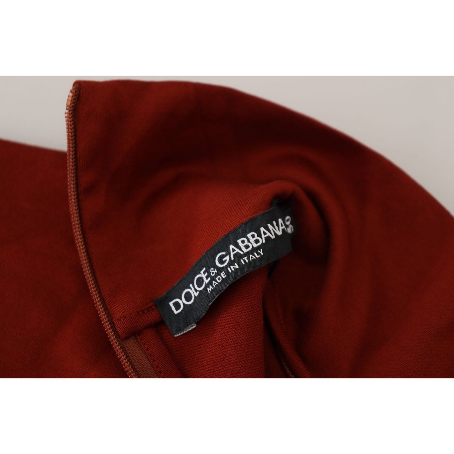 Dolce & Gabbana Elegant Maroon Collar Zip Sweater Dolce & Gabbana Dark Red