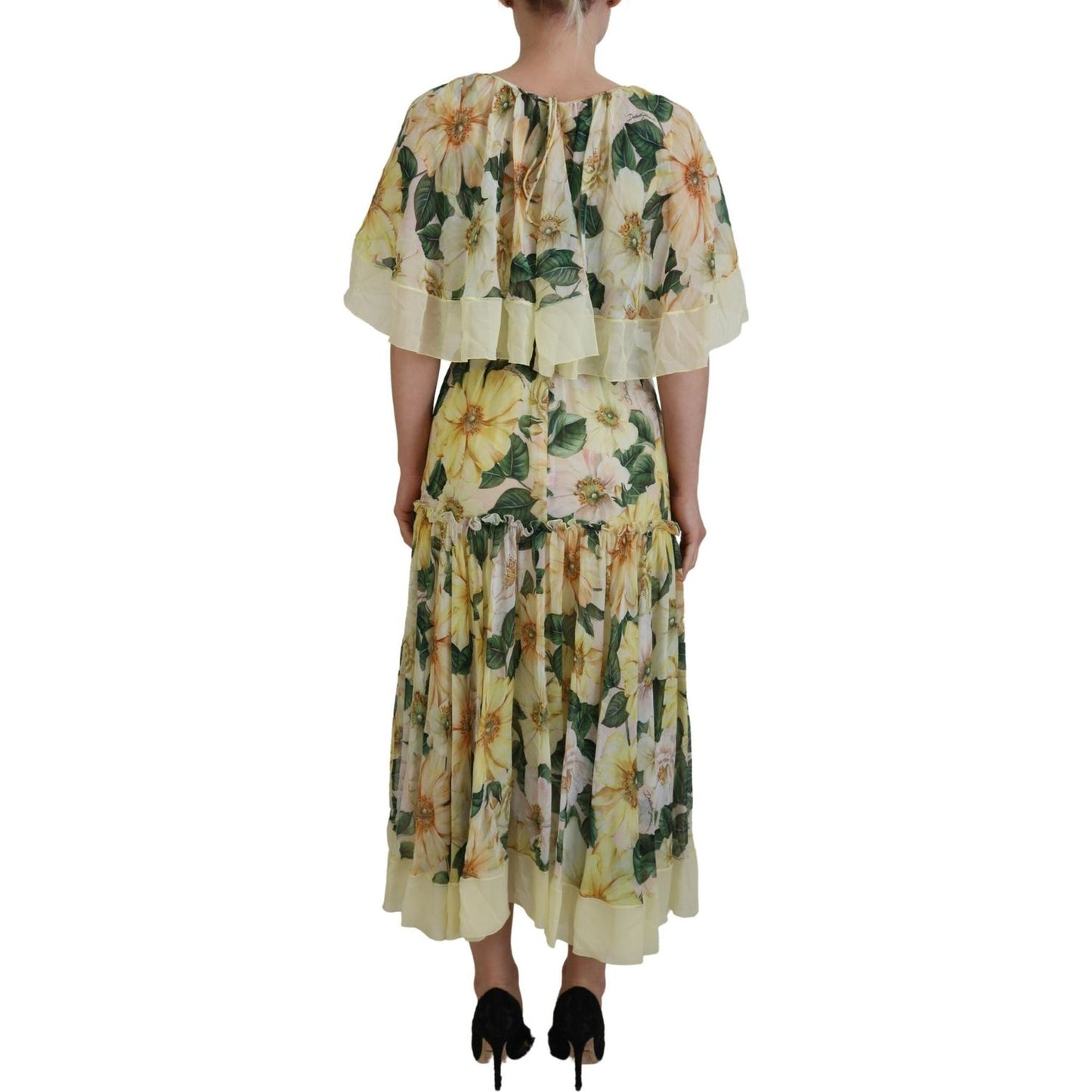 Dolce & Gabbana Elegant Silk Floral Maxi Dress Dolce & Gabbana Rosy Brown