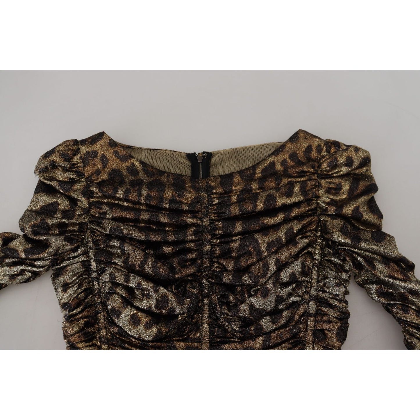 Dolce & Gabbana Elegant Leopard Print Midi Bodycon Dress Dolce & Gabbana Gray