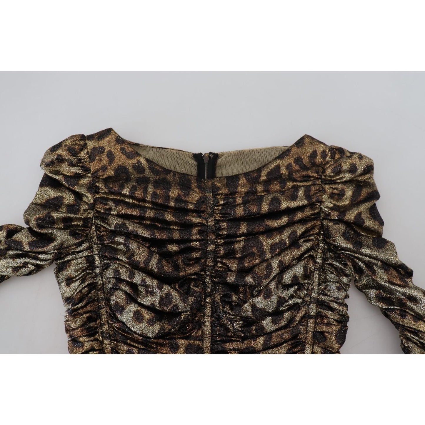 Dolce & Gabbana Elegant Leopard Print Midi Bodycon Dress Dolce & Gabbana Gray