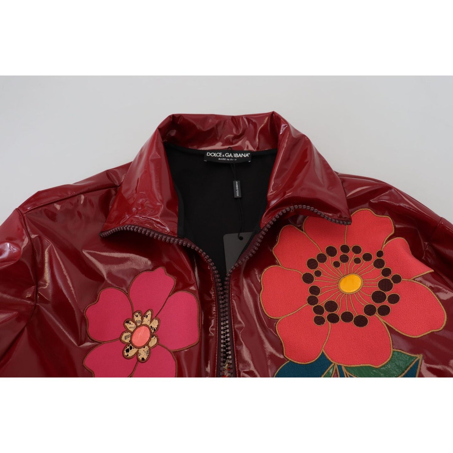 Dolce & Gabbana Maroon Floral Luxe Jacket Dolce & Gabbana Light Gray