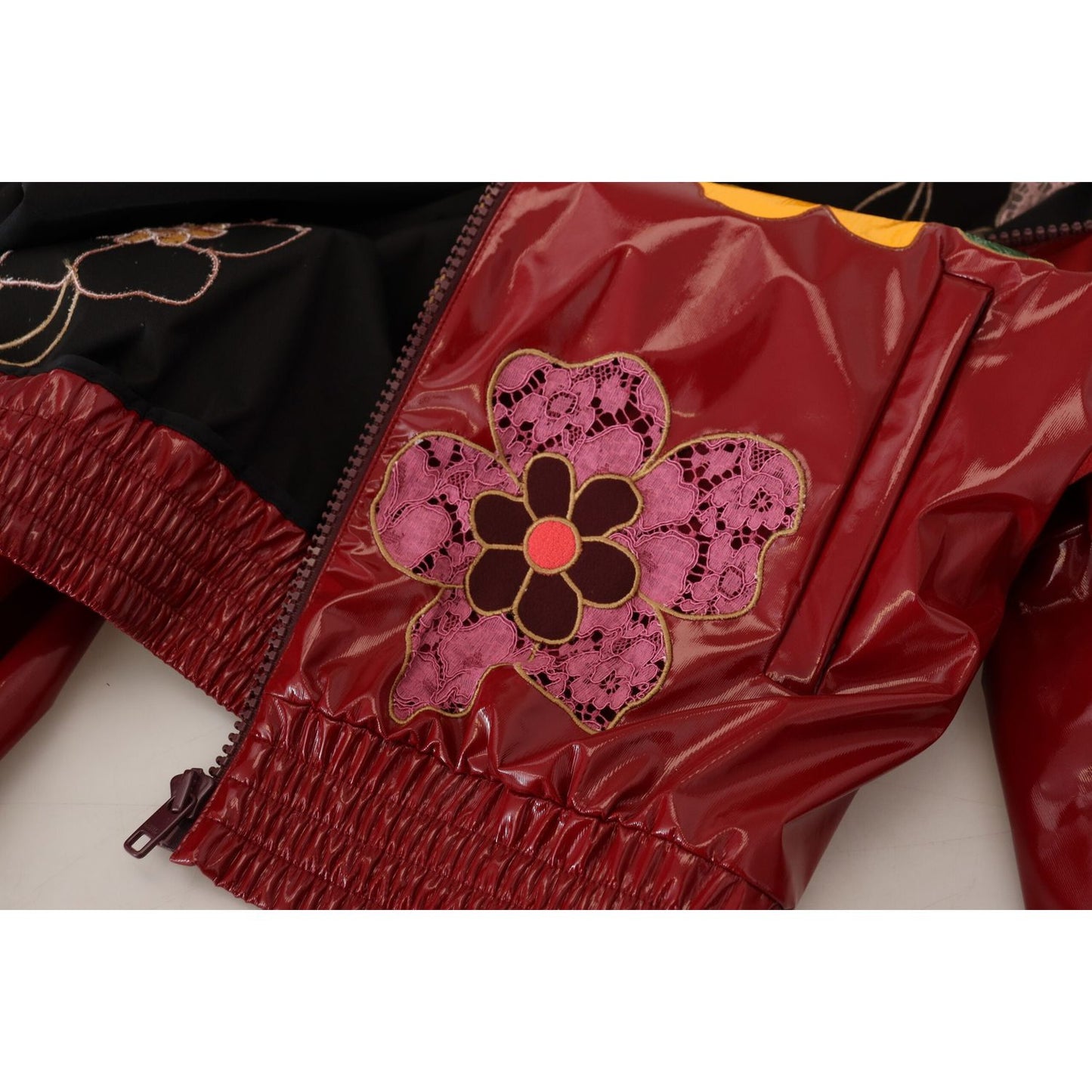 Dolce & Gabbana Maroon Floral Luxe Jacket Dolce & Gabbana Saddle Brown