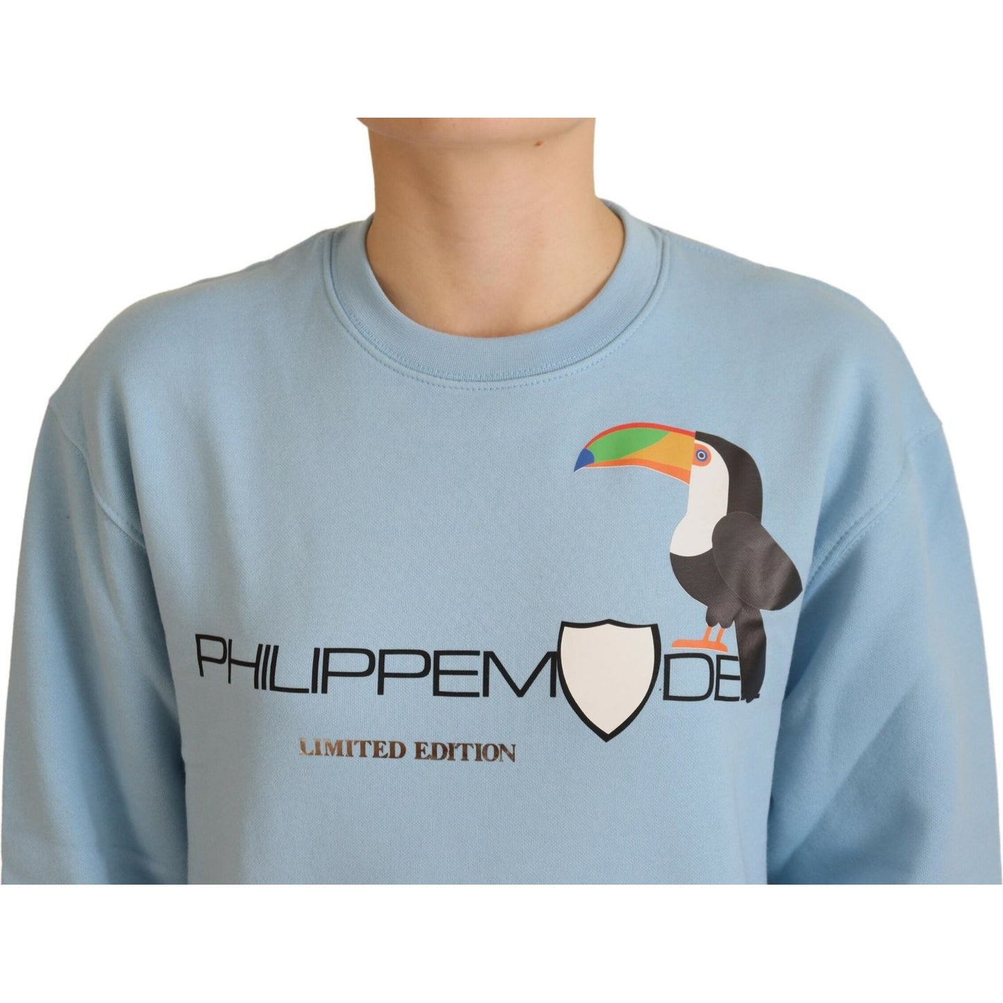 Philippe Model Chic Light Blue Logo Embellished Sweater Philippe Model Dark Gray