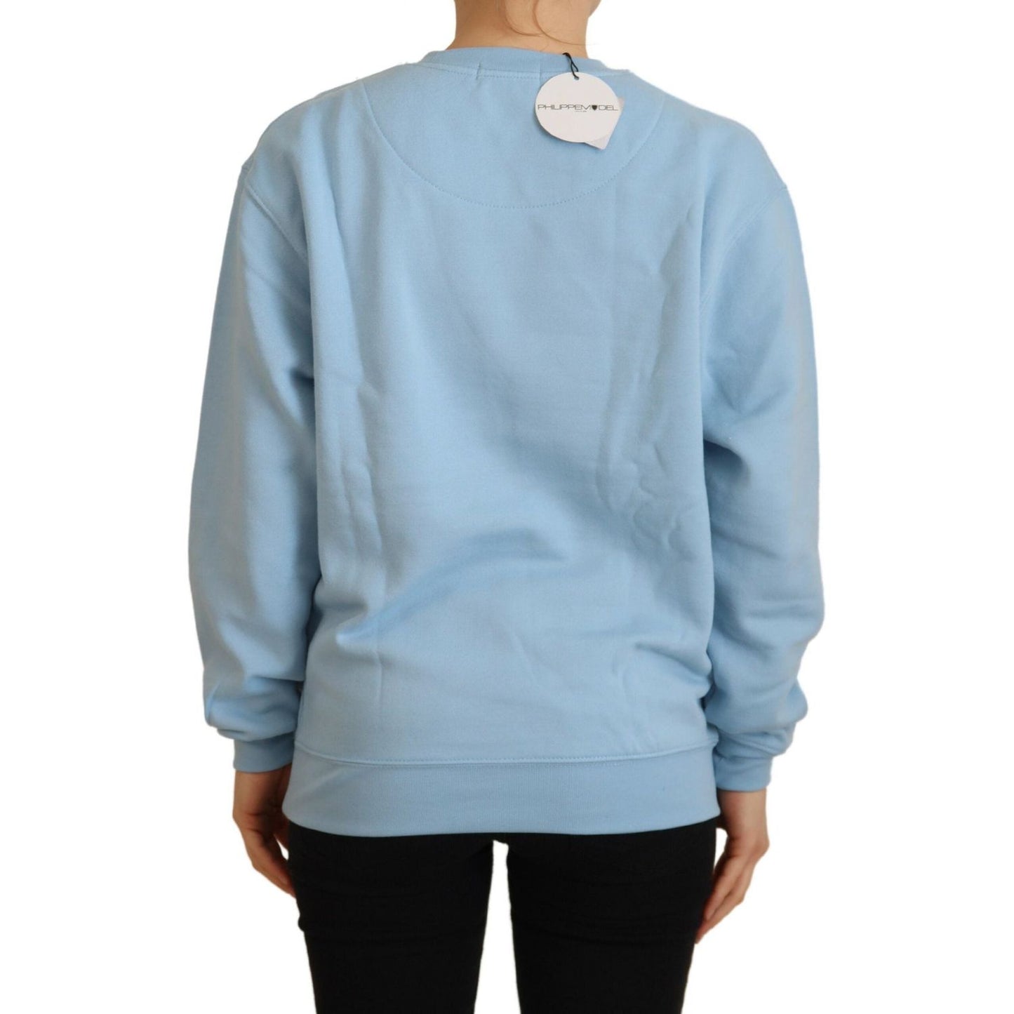 Philippe Model Elegant Light Blue Long Sleeve Sweater Philippe Model Dark Gray