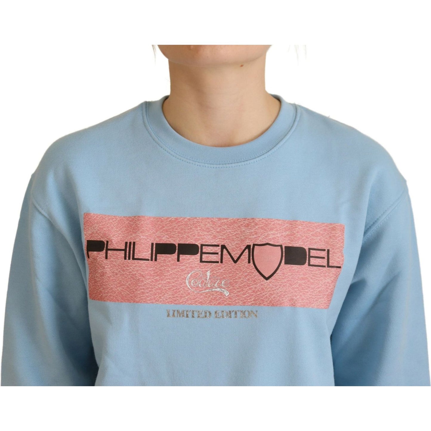Philippe Model Elegant Light Blue Long Sleeve Sweater Philippe Model Dark Gray