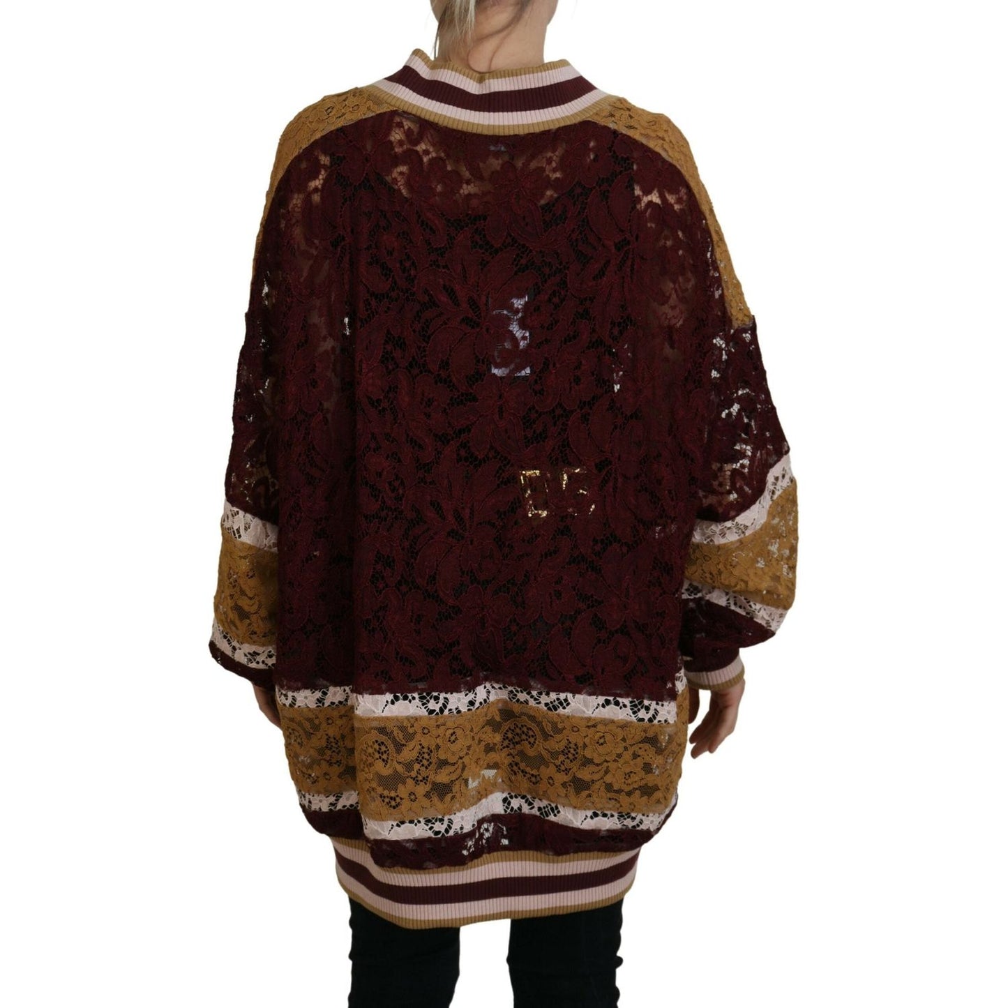 Dolce & Gabbana Multicolor V-Neck Pullover Sweater Dolce & Gabbana Black