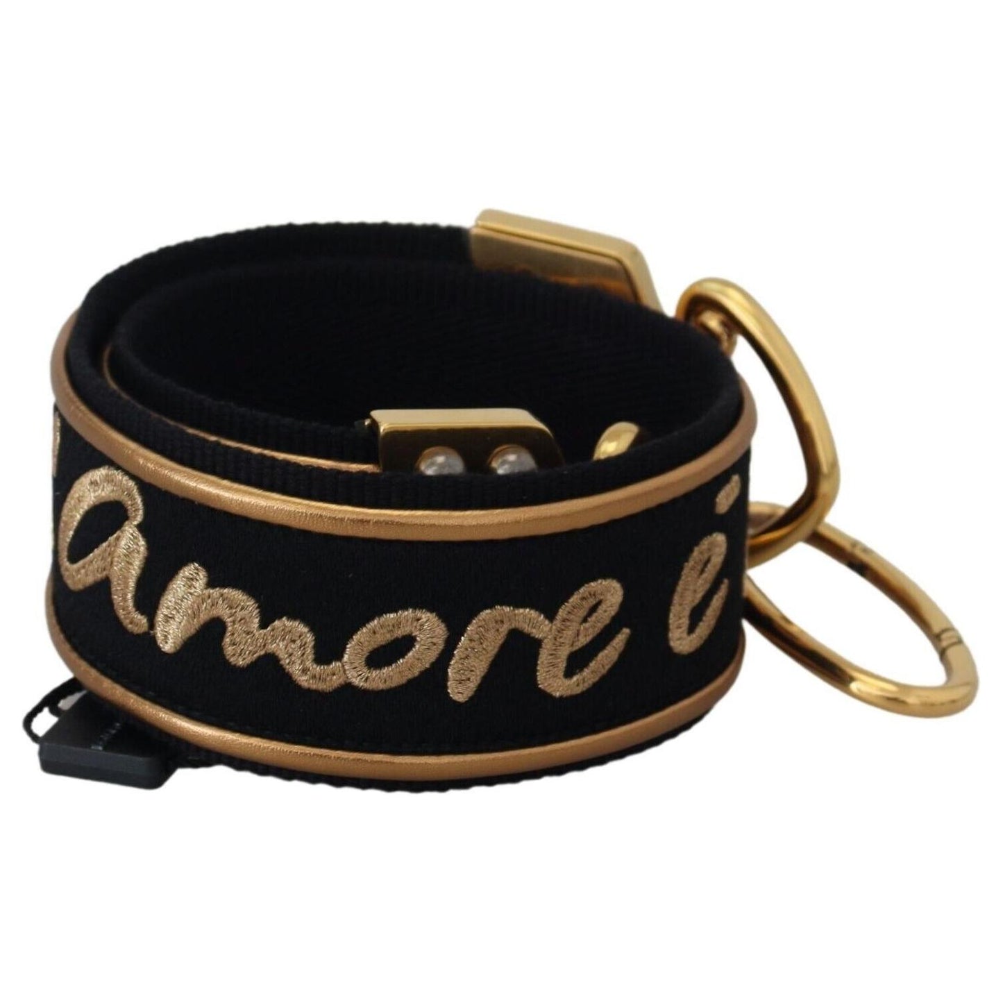 Dolce & Gabbana Elegant Gold Black Shoulder Bag Strap Dolce & Gabbana Rosy Brown