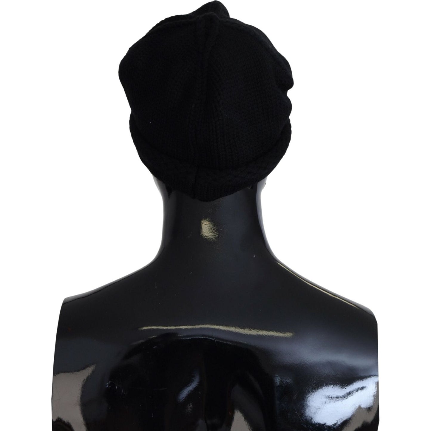 Dolce & Gabbana Elegant Black Virgin Wool Beanie Hat Dolce & Gabbana Black