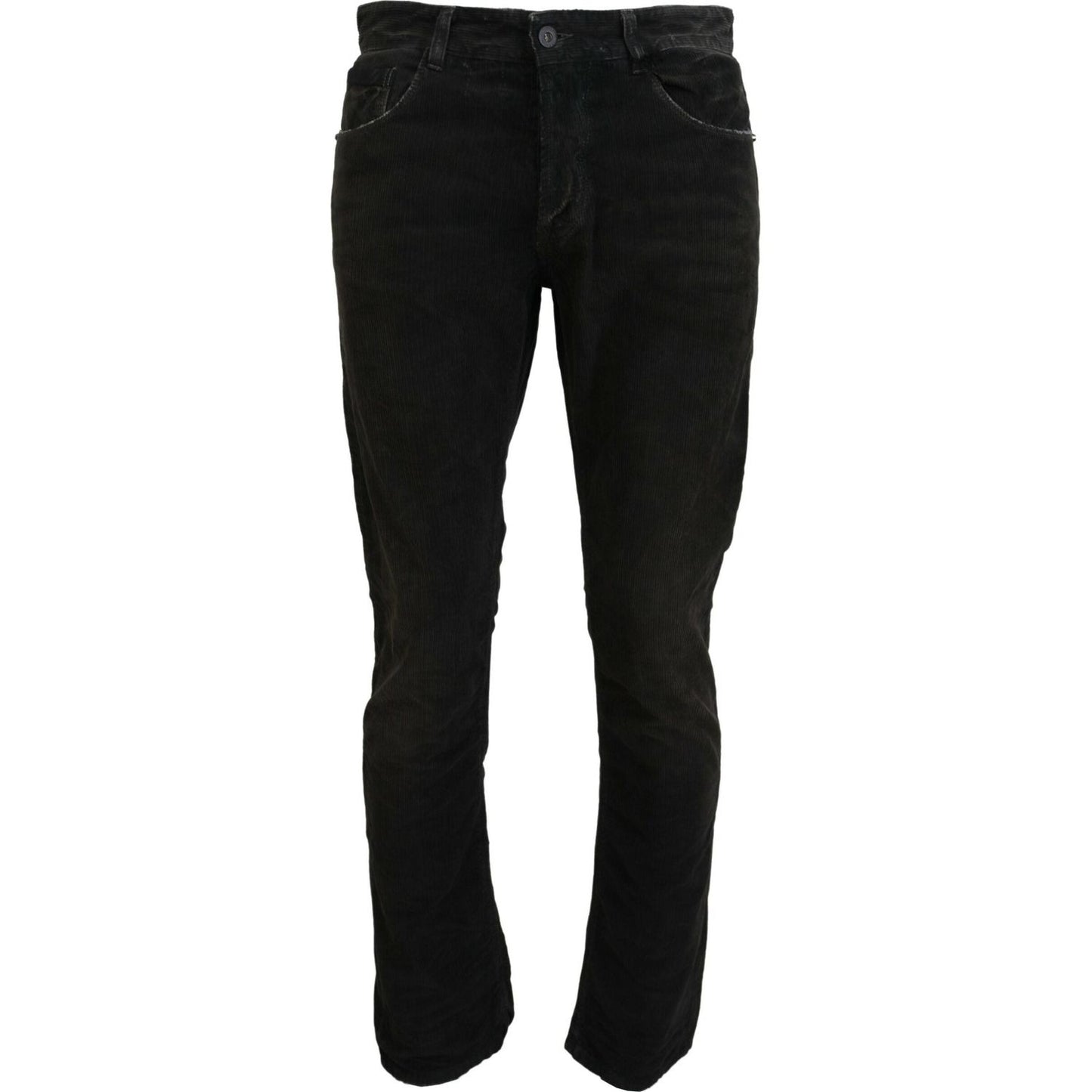 Costume National Stylish Gray Corduroy Denim Jeans Costume National Black