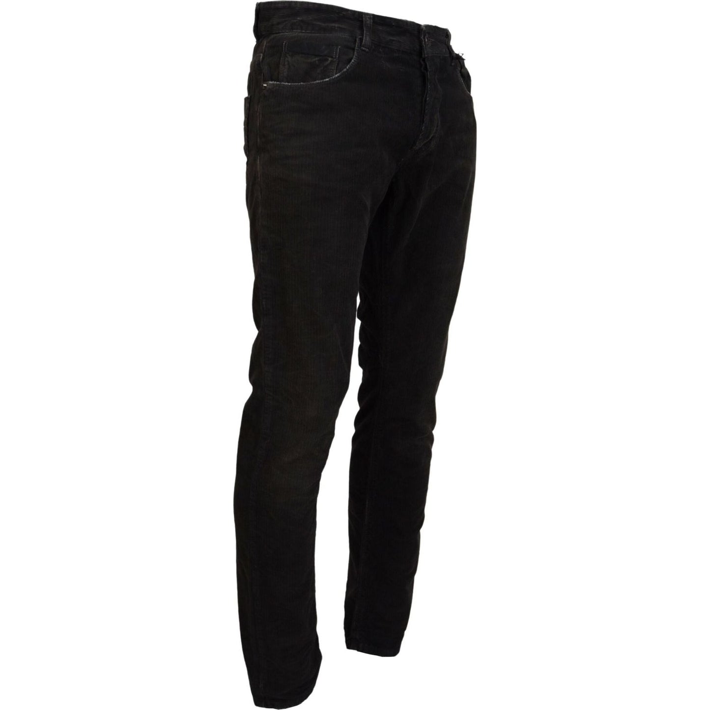 Costume National Stylish Gray Corduroy Denim Jeans Costume National Black
