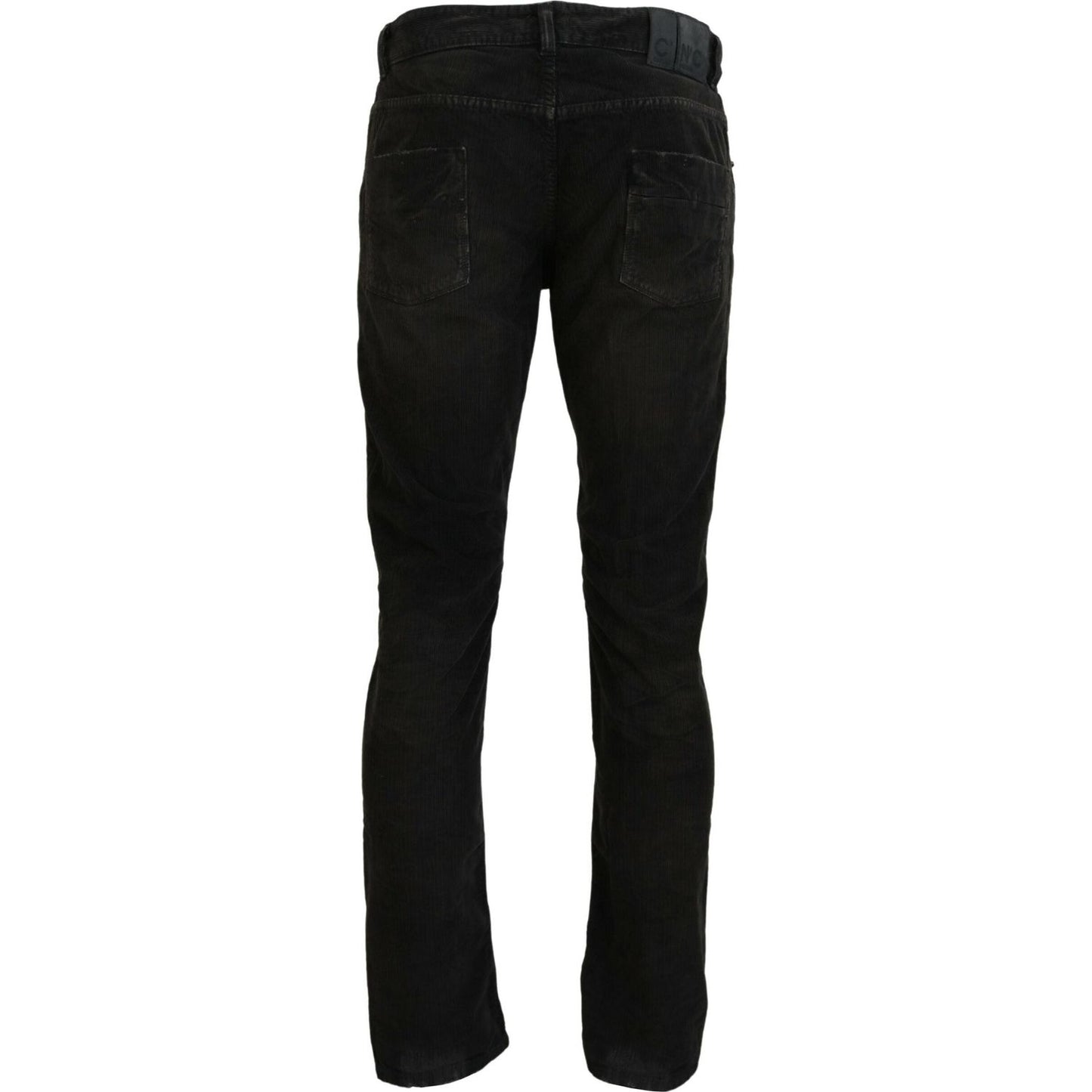 Costume National Stylish Gray Corduroy Denim Jeans Costume National Black