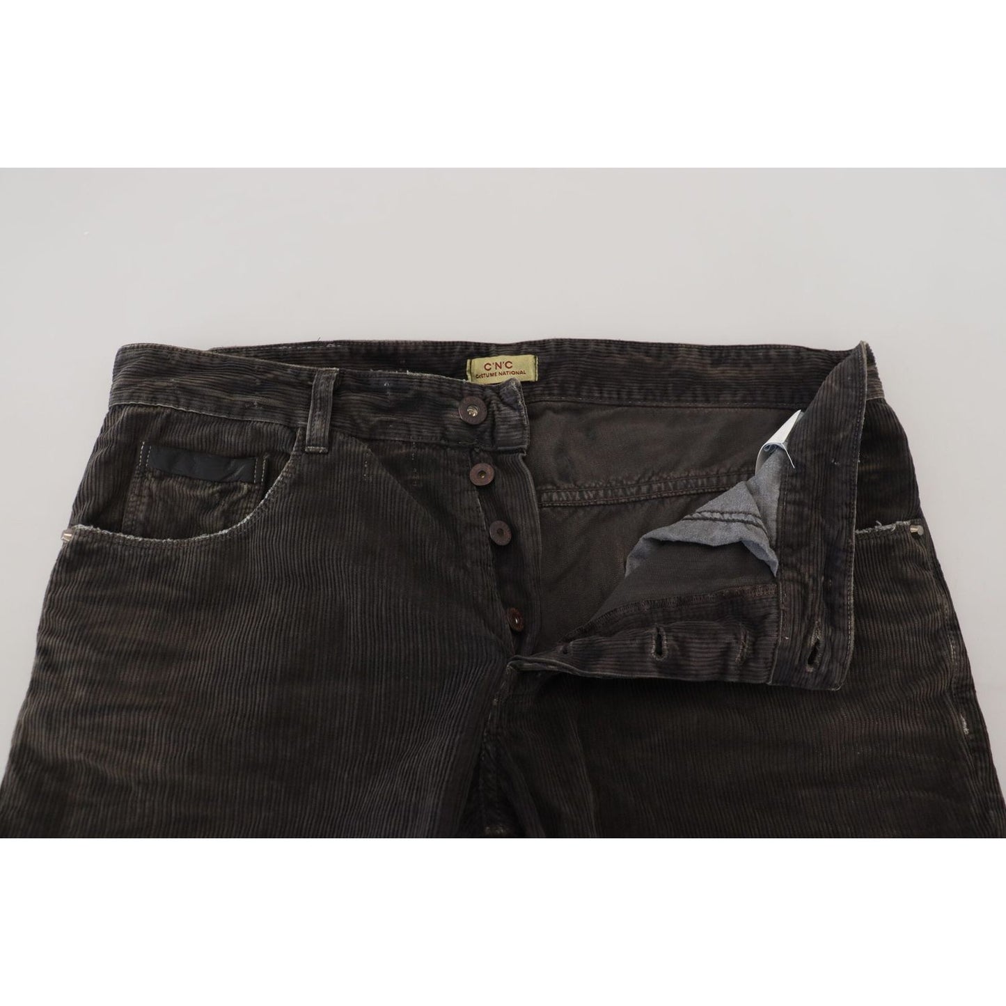 Costume National Stylish Gray Corduroy Denim Jeans Costume National Dark Slate Gray