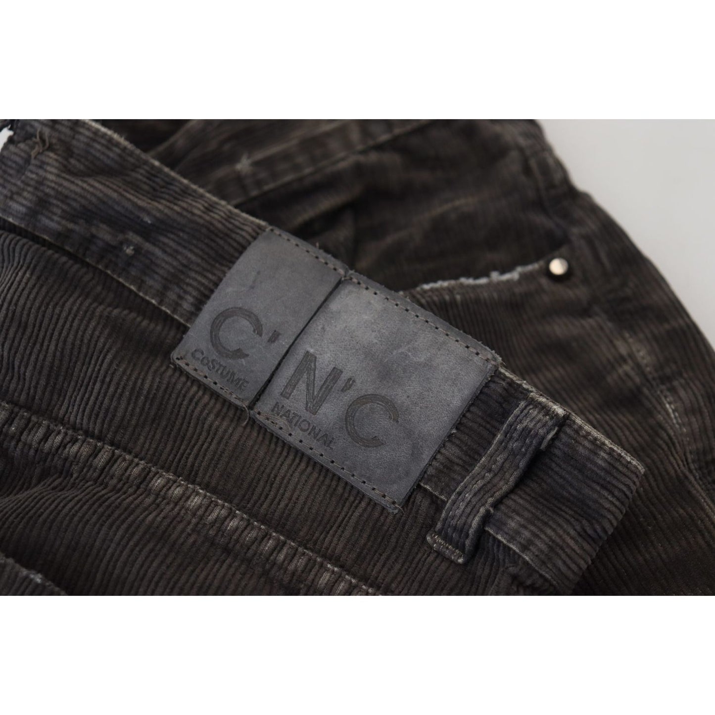 Costume National Stylish Gray Corduroy Denim Jeans Costume National Dark Slate Gray