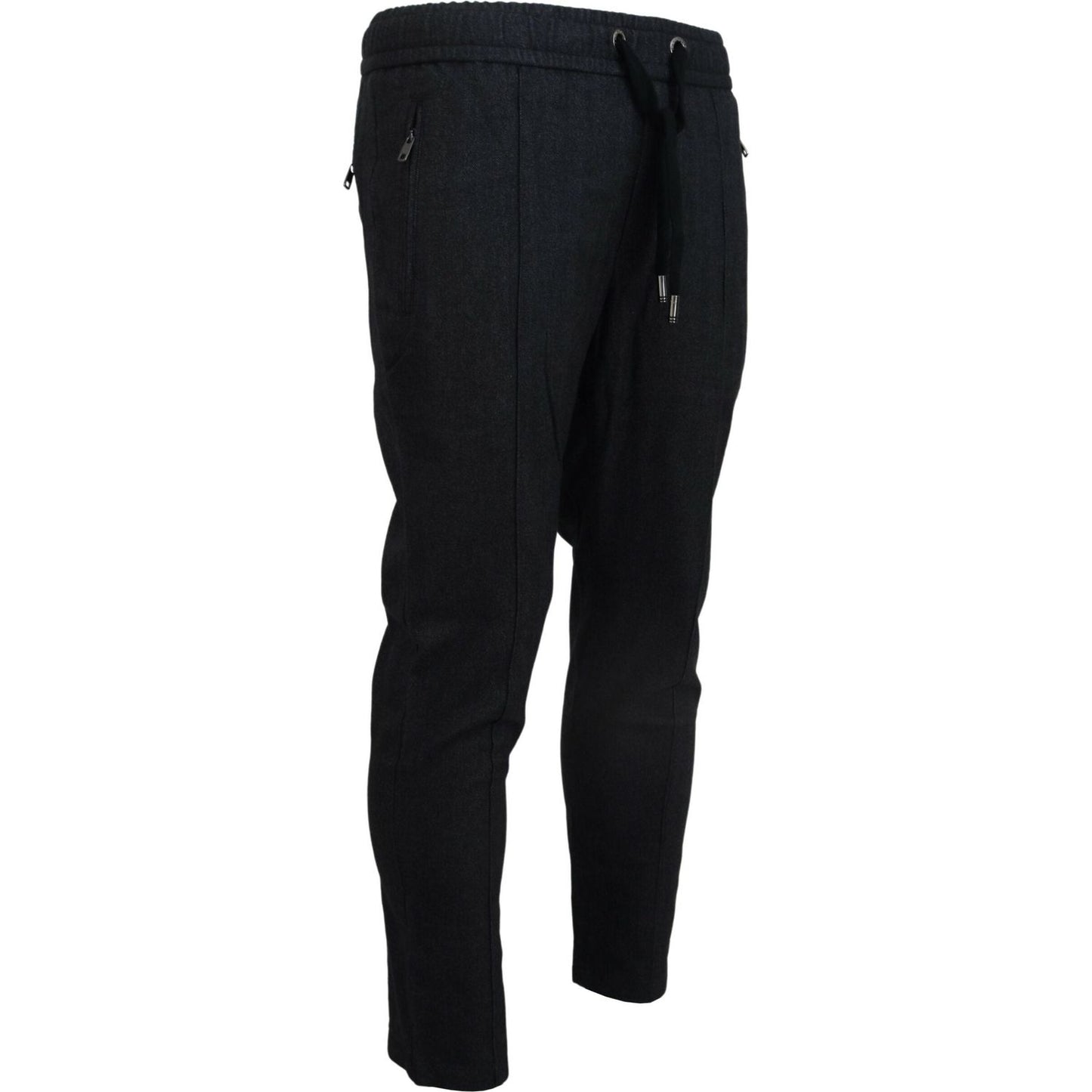 Dolce & Gabbana Elegant Grey Cotton Joggers for Men Dolce & Gabbana Black