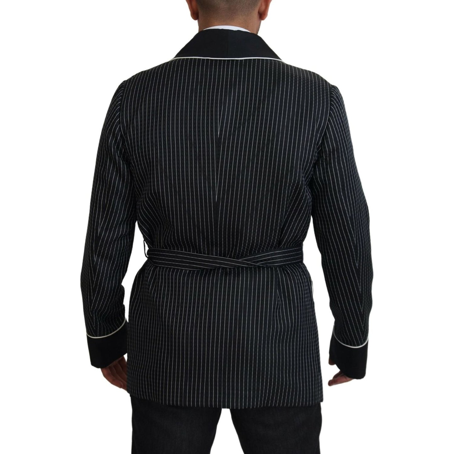 Dolce & Gabbana Elegant Silk-Lined Robe Jacket Dolce & Gabbana Black
