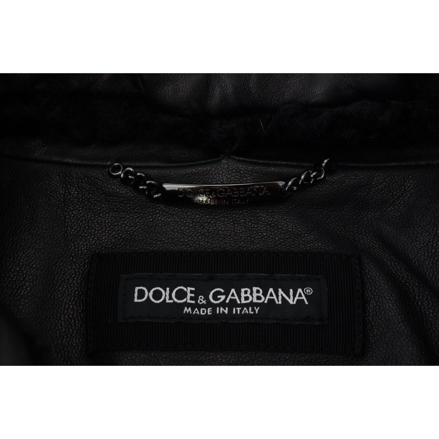 Dolce & Gabbana Chic Black Leather Silk-Lined Jacket Dolce & Gabbana Black