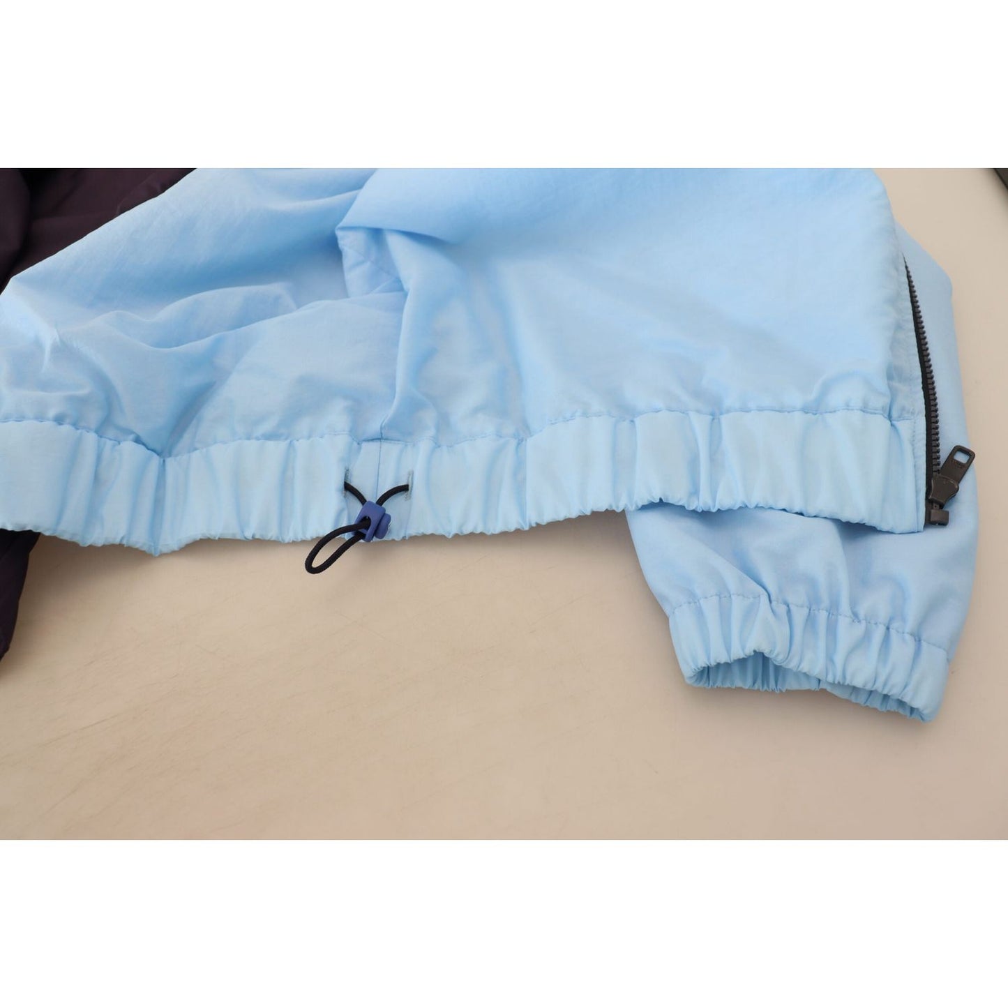 Dolce & Gabbana Elegant Hooded Blue Jacket - Full Zipper Closure Dolce & Gabbana Gray