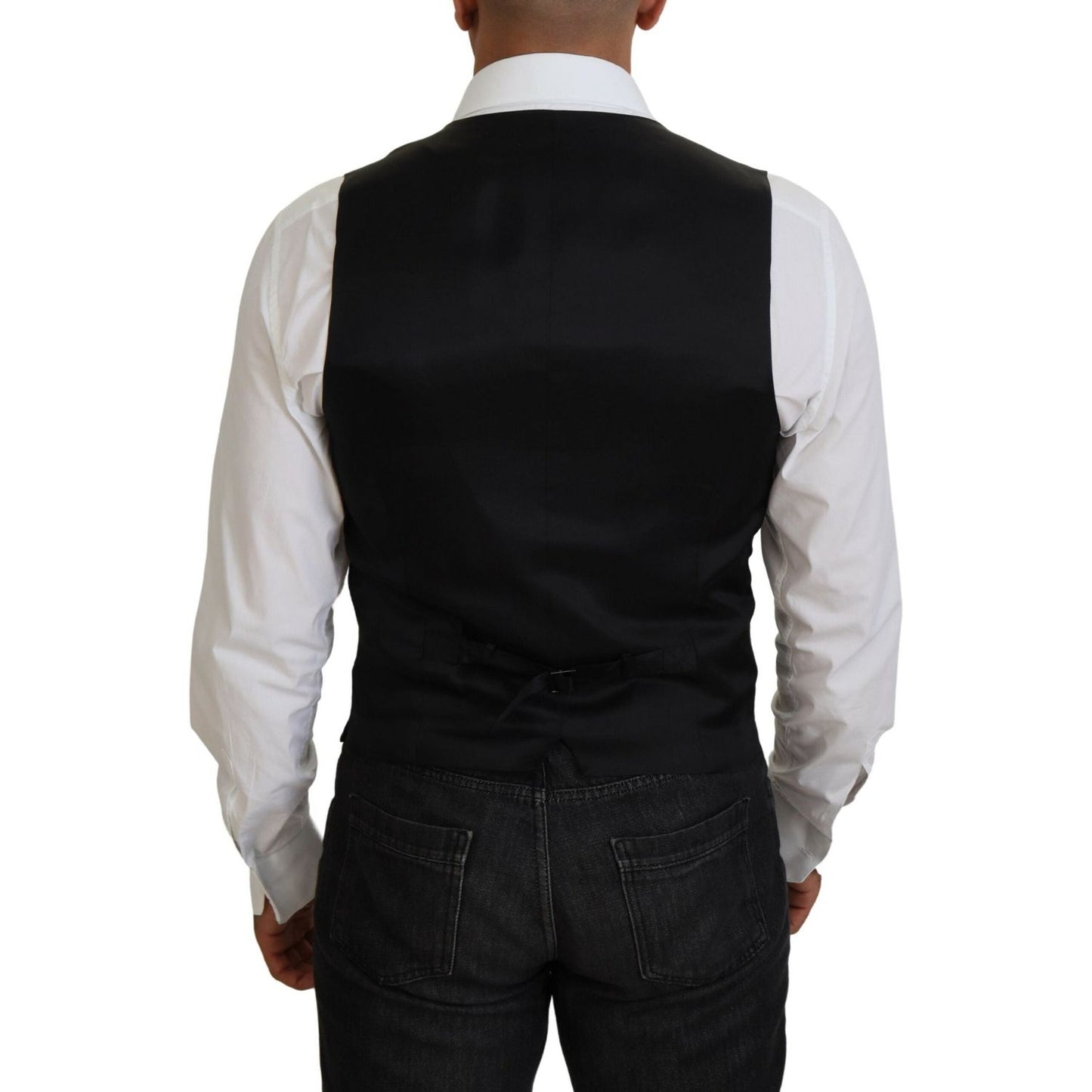 Dolce & Gabbana Elegant Black Formal Dress Vest Dolce & Gabbana Black