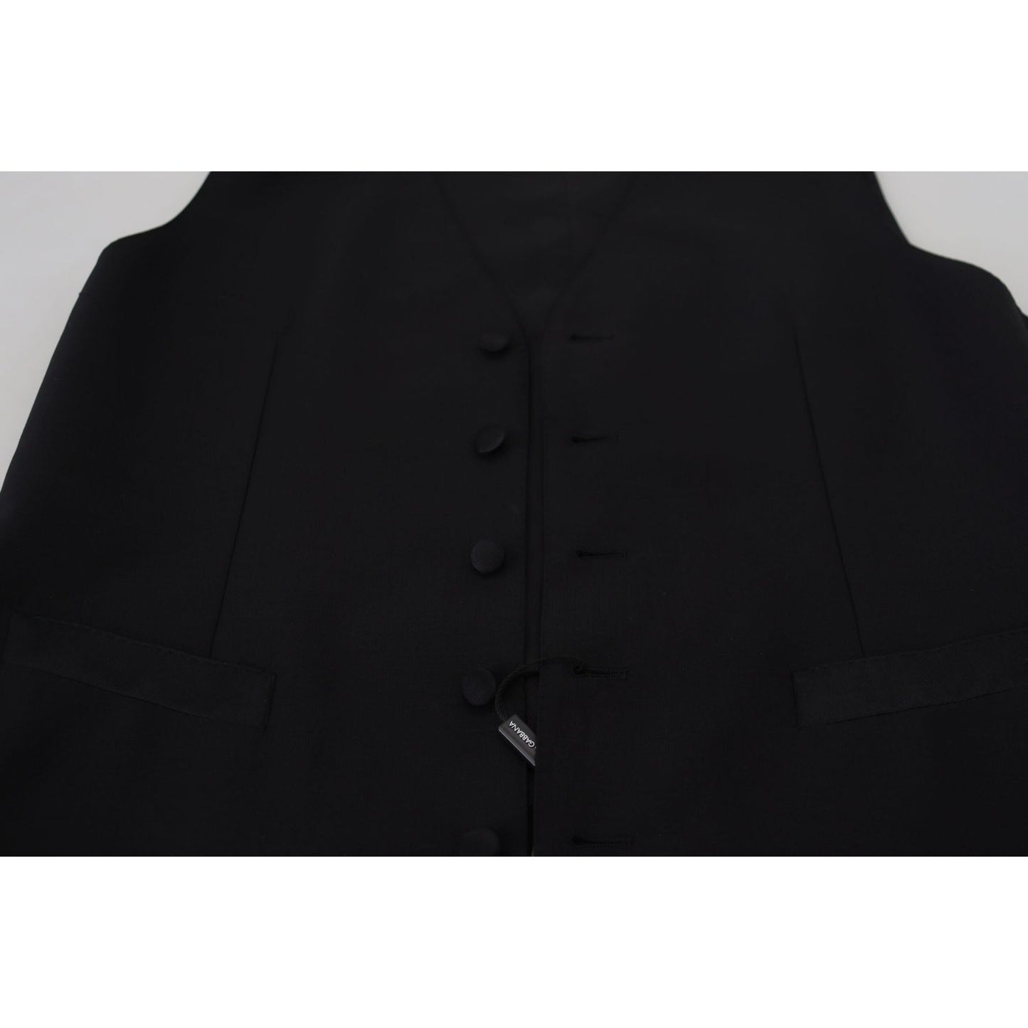 Dolce & Gabbana Elegant Black Formal Dress Vest Dolce & Gabbana Black