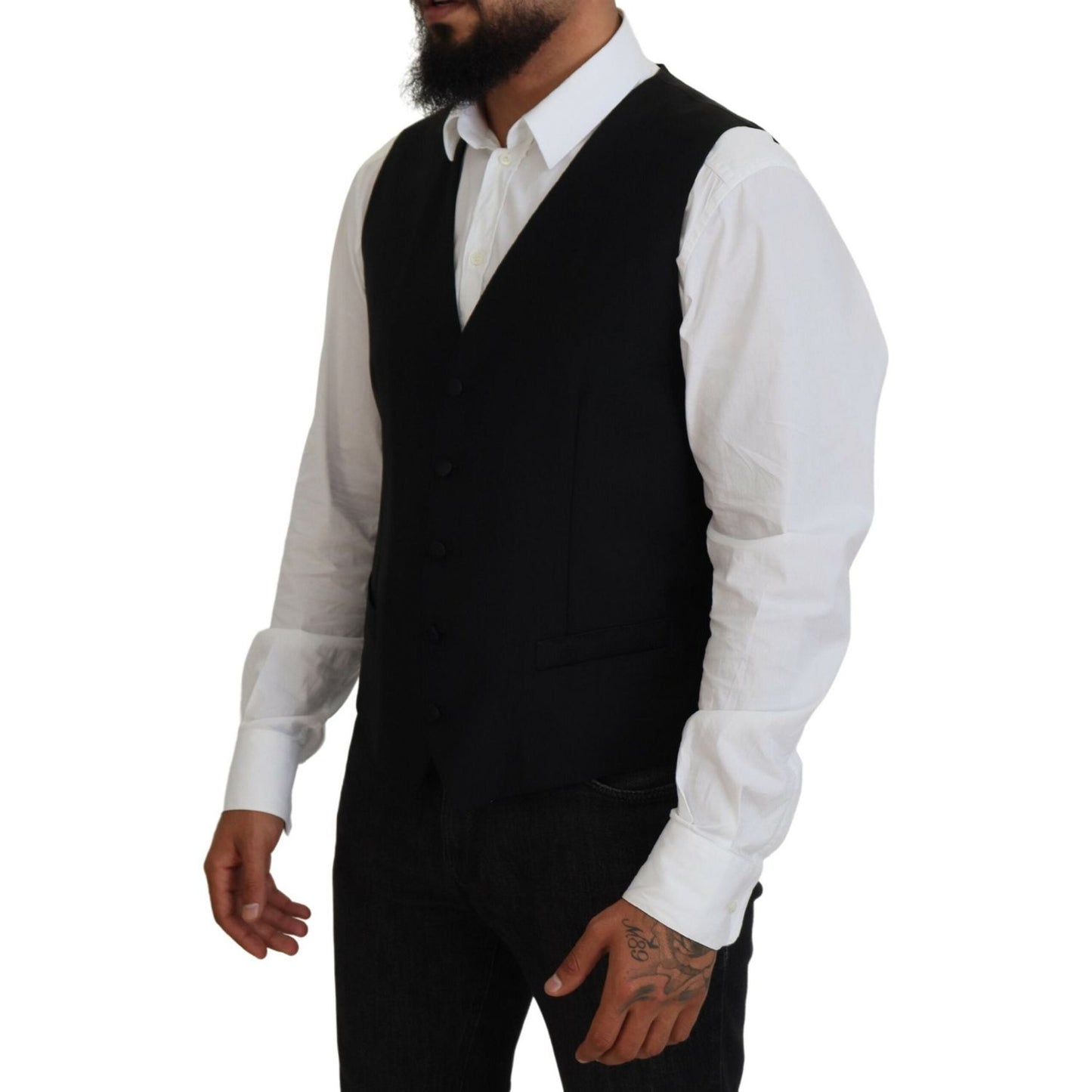 Dolce & Gabbana Elegant Single Breasted Formal Vest Dolce & Gabbana Gray