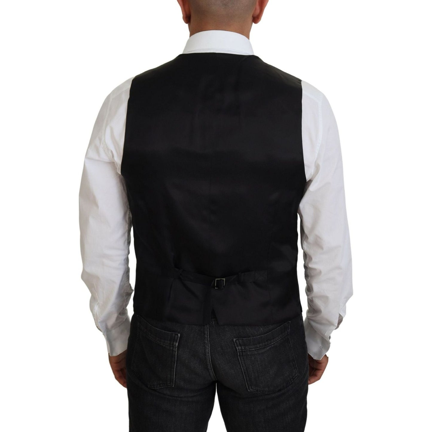 Dolce & Gabbana Elegant Single Breasted Formal Vest Dolce & Gabbana Gray