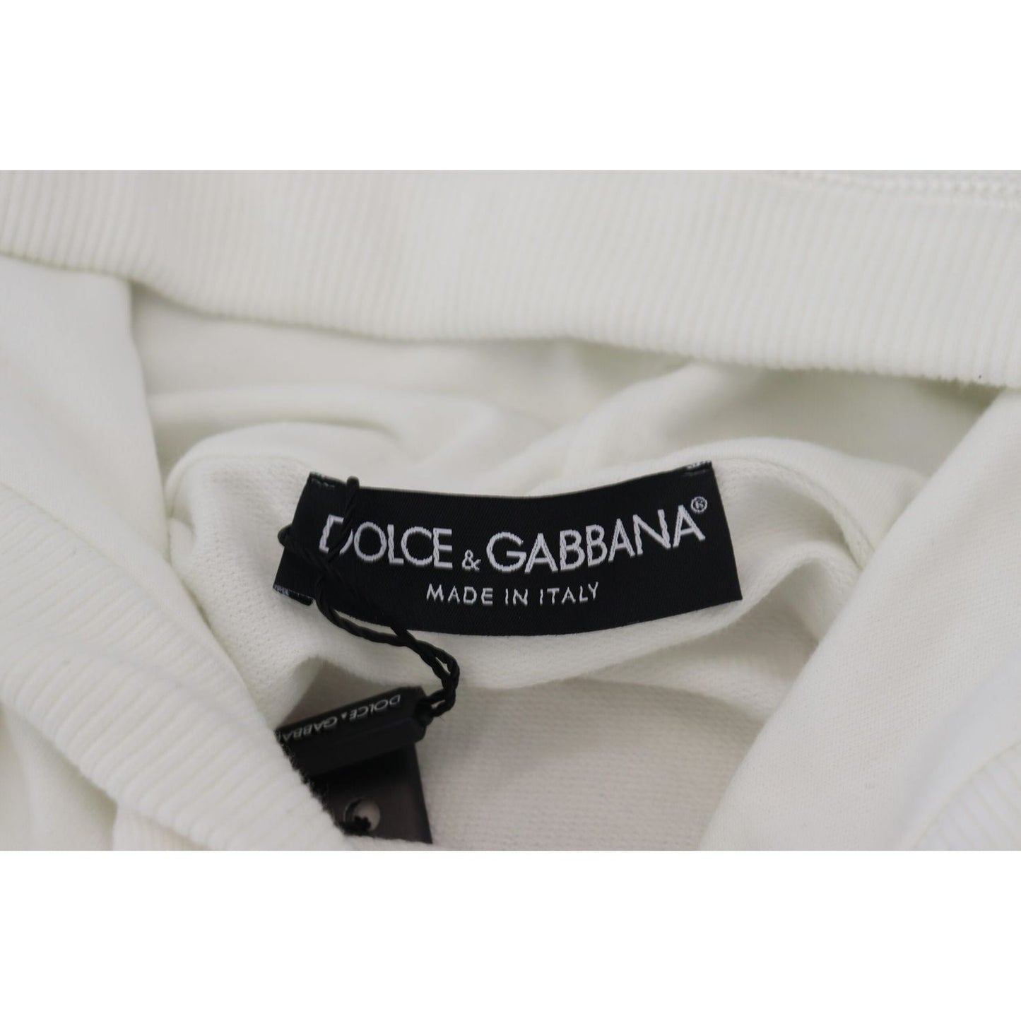 Dolce & Gabbana Elegant White Logo Hooded Sweatshirt Dolce & Gabbana Gray