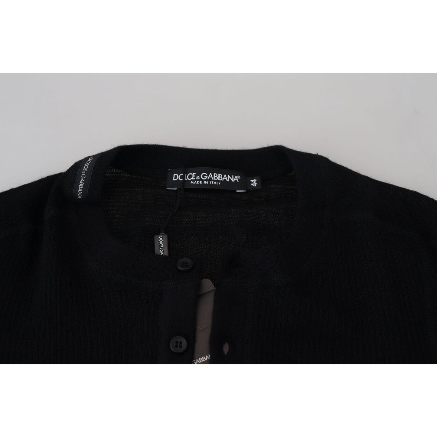 Dolce & Gabbana Elegant Black Cashmere Pullover Sweater Dolce & Gabbana Black
