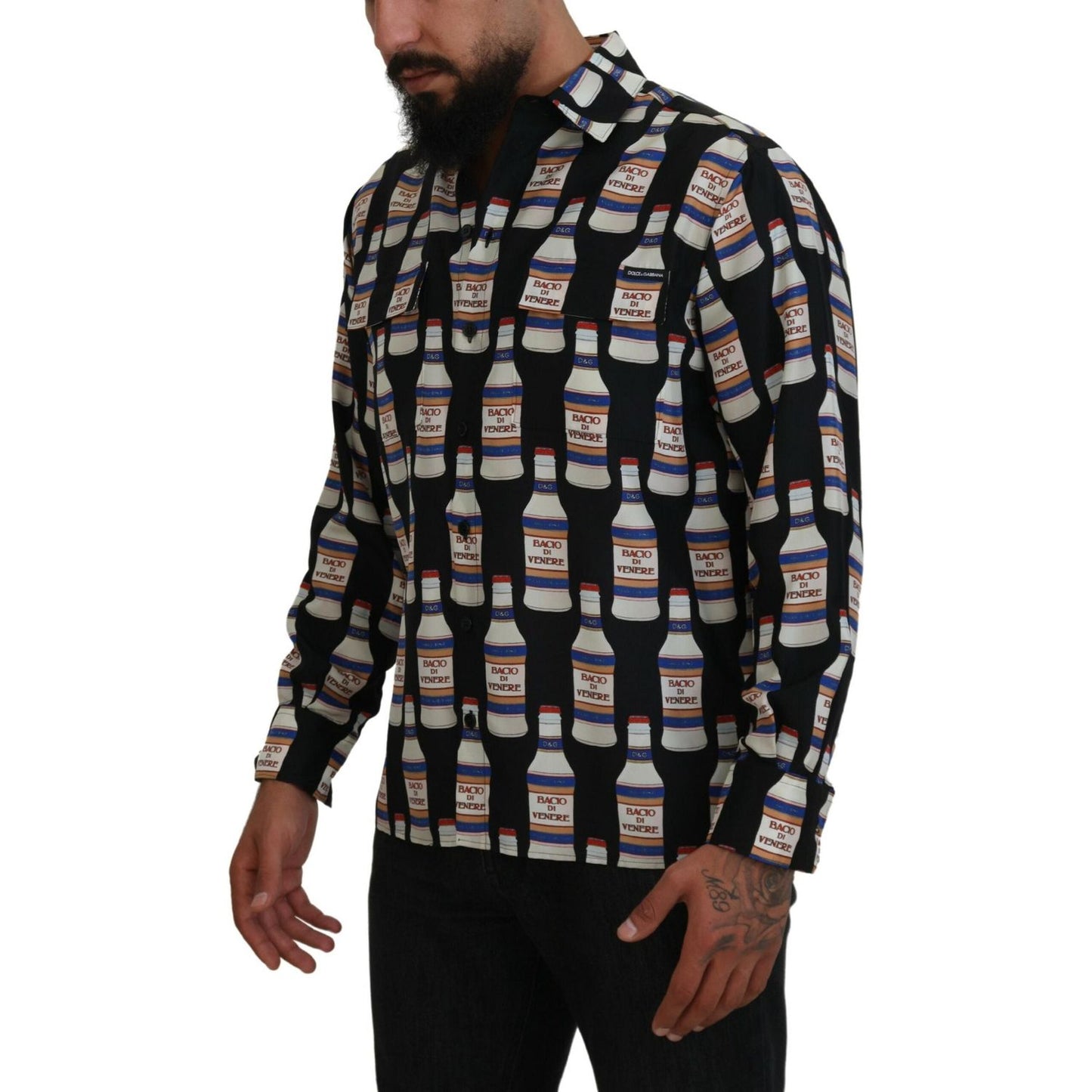 Dolce & Gabbana Elegant Silk Casual Long Sleeve Shirt Dolce & Gabbana Dark Gray