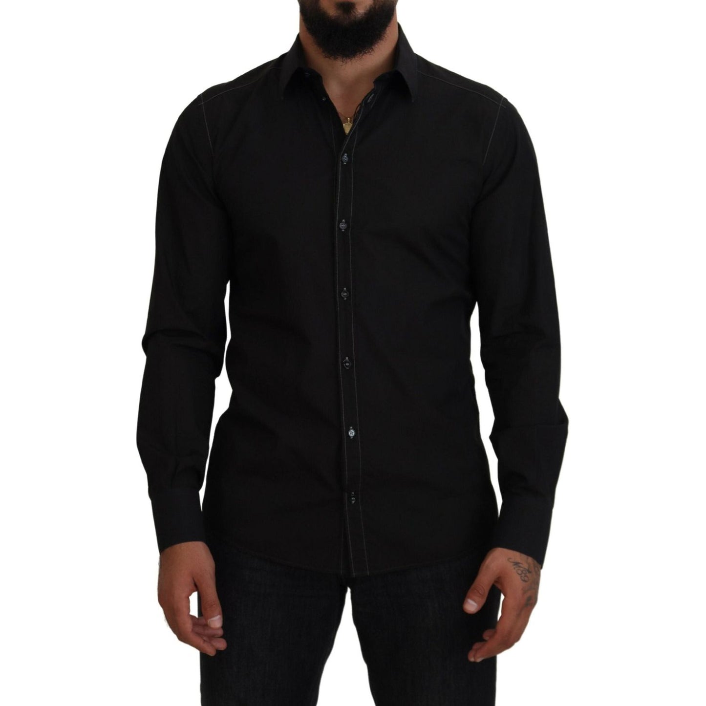 Dolce & Gabbana Elegant Black Formal Cotton Shirt Dolce & Gabbana Black