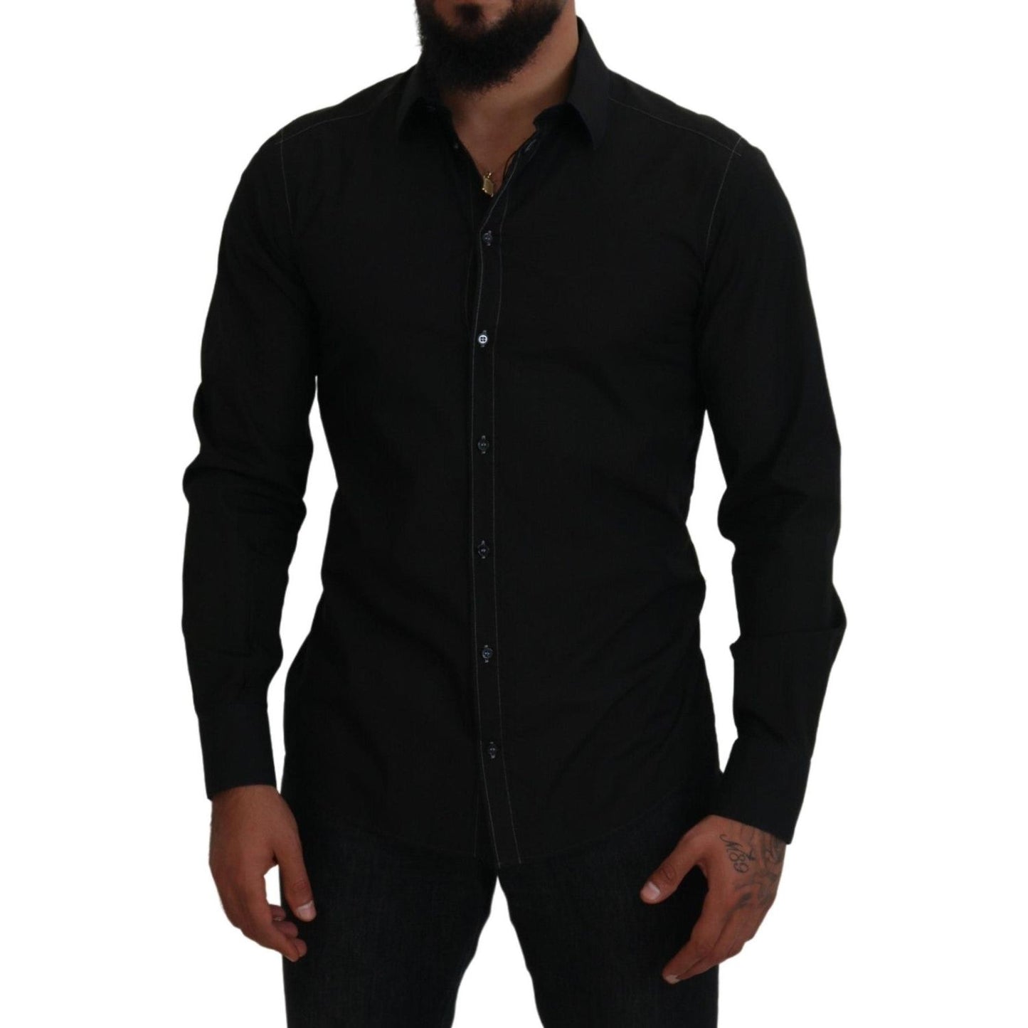 Dolce & Gabbana Elegant Black Formal Cotton Shirt Dolce & Gabbana Black