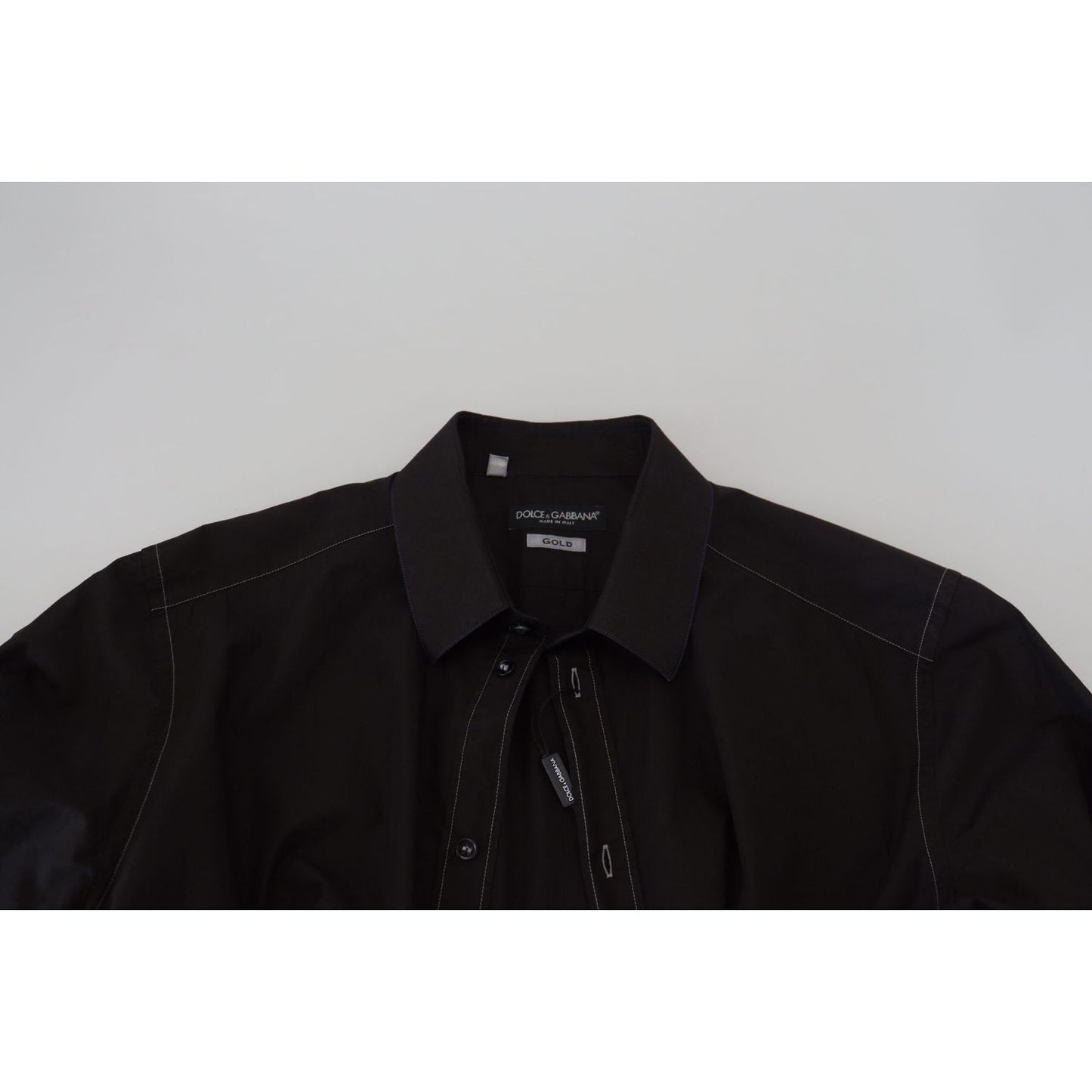 Dolce & Gabbana Elegant Black Formal Cotton Shirt Dolce & Gabbana Gray