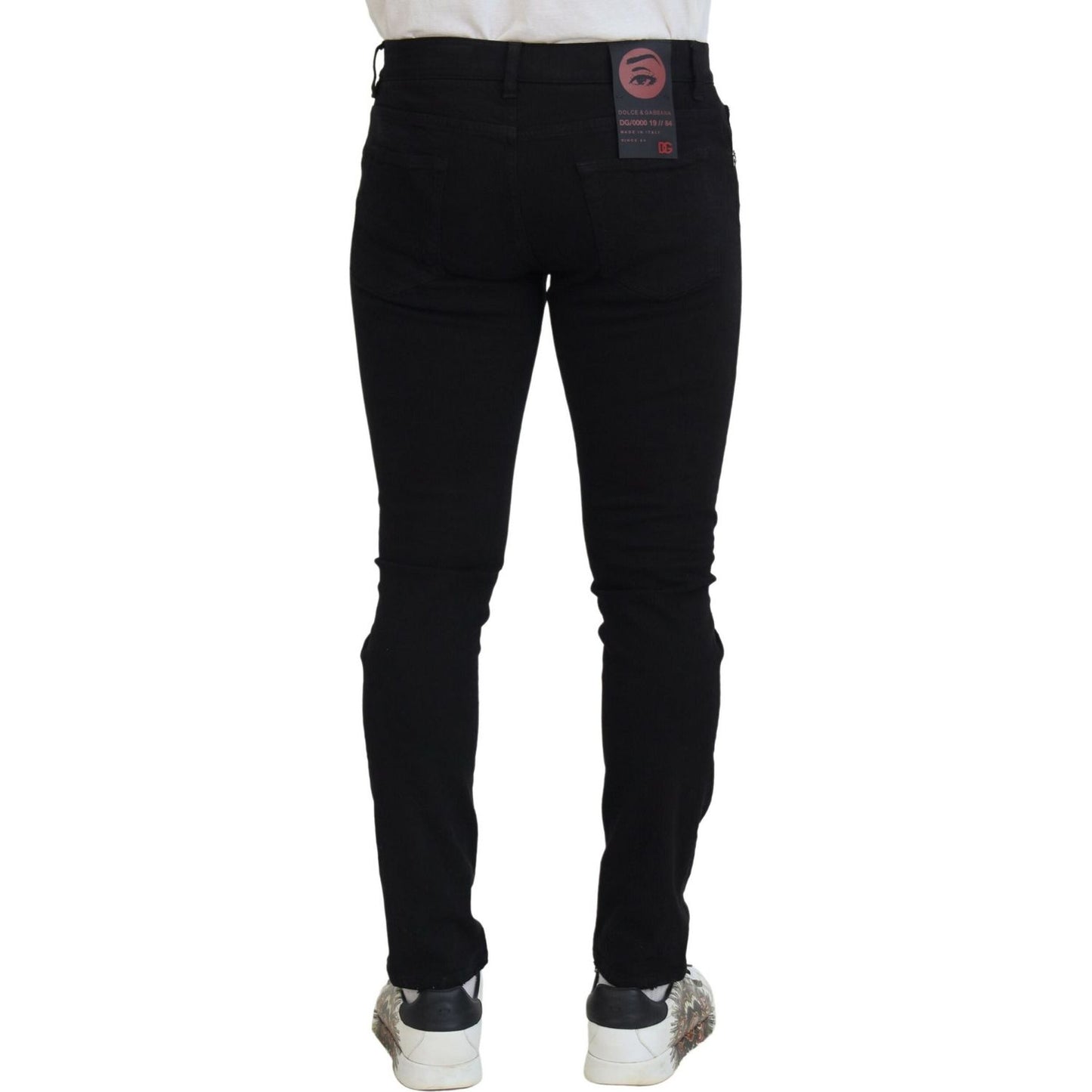 Dolce & Gabbana Svelte Black Tattered Slim Fit Denim Dolce & Gabbana Black