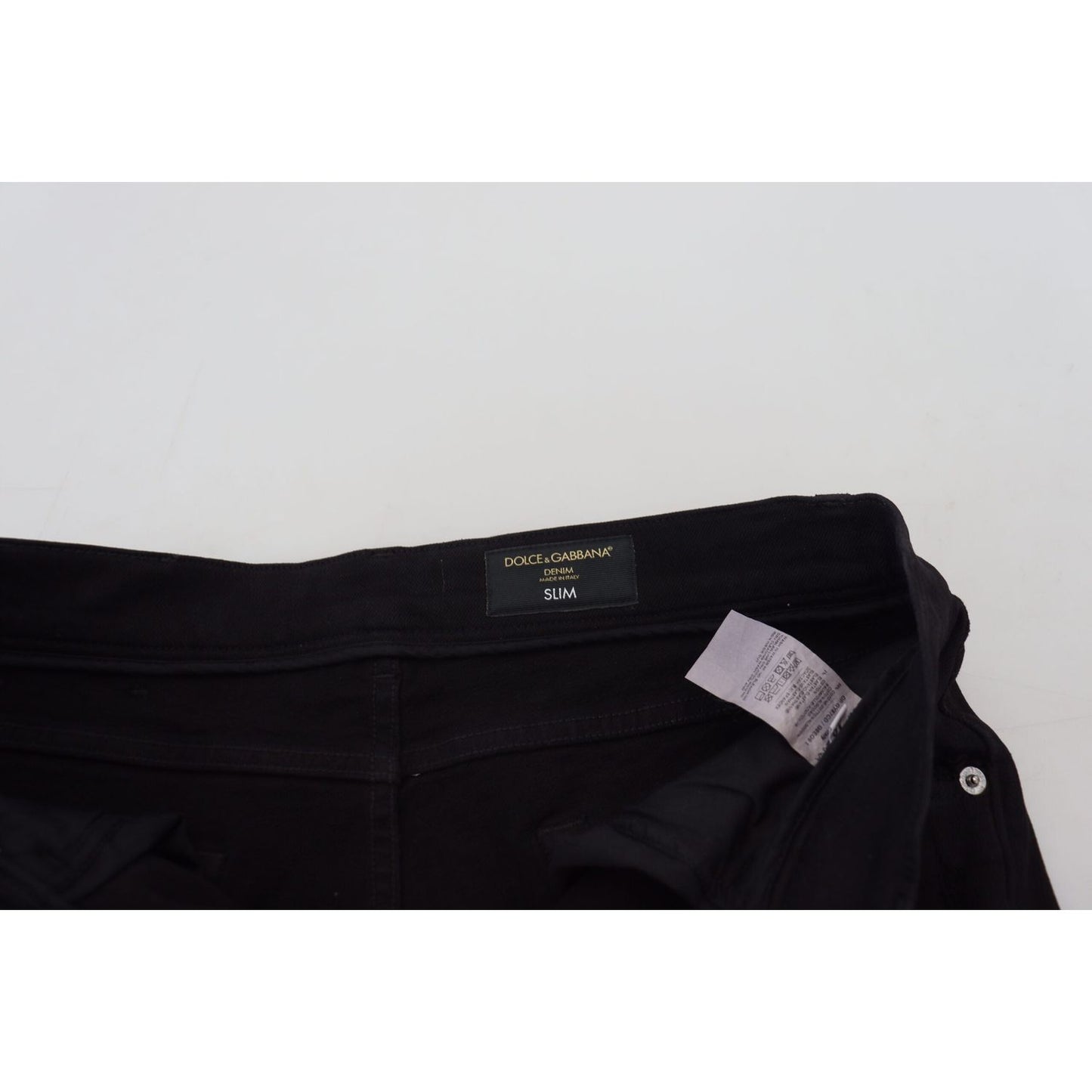 Dolce & Gabbana Svelte Black Tattered Slim Fit Denim Dolce & Gabbana Light Gray