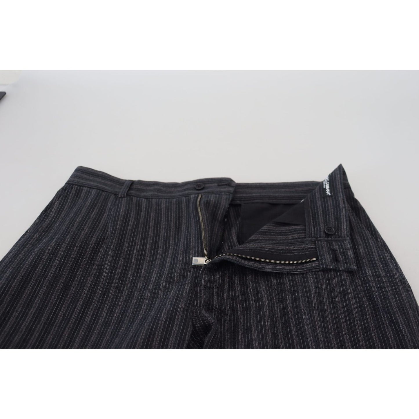 Dolce & Gabbana Elegant Striped Chino Dress Pants Dolce & Gabbana Dark Slate Gray
