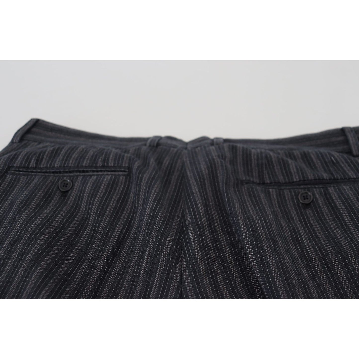 Dolce & Gabbana Elegant Striped Chino Dress Pants Dolce & Gabbana Light Gray