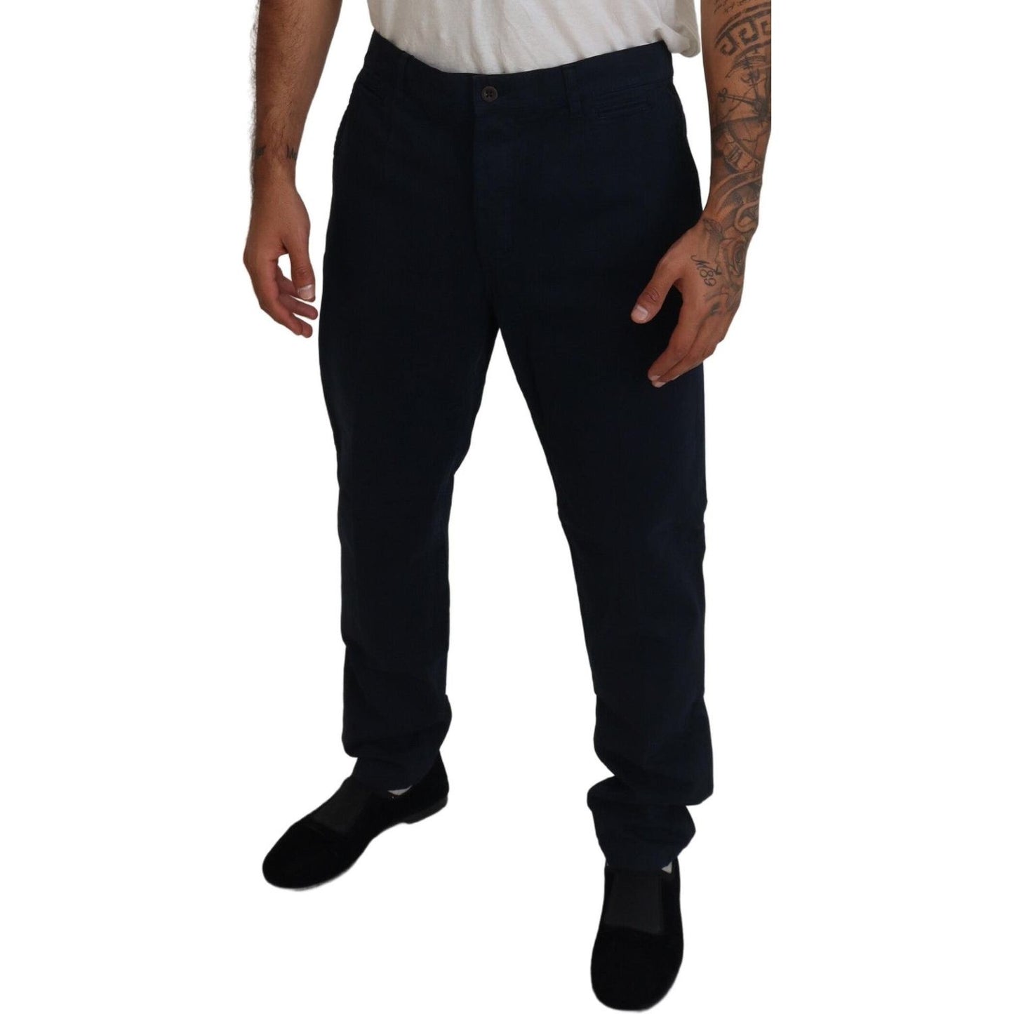 Dolce & Gabbana Elegant Dress Chinos in Blue Dolce & Gabbana Black