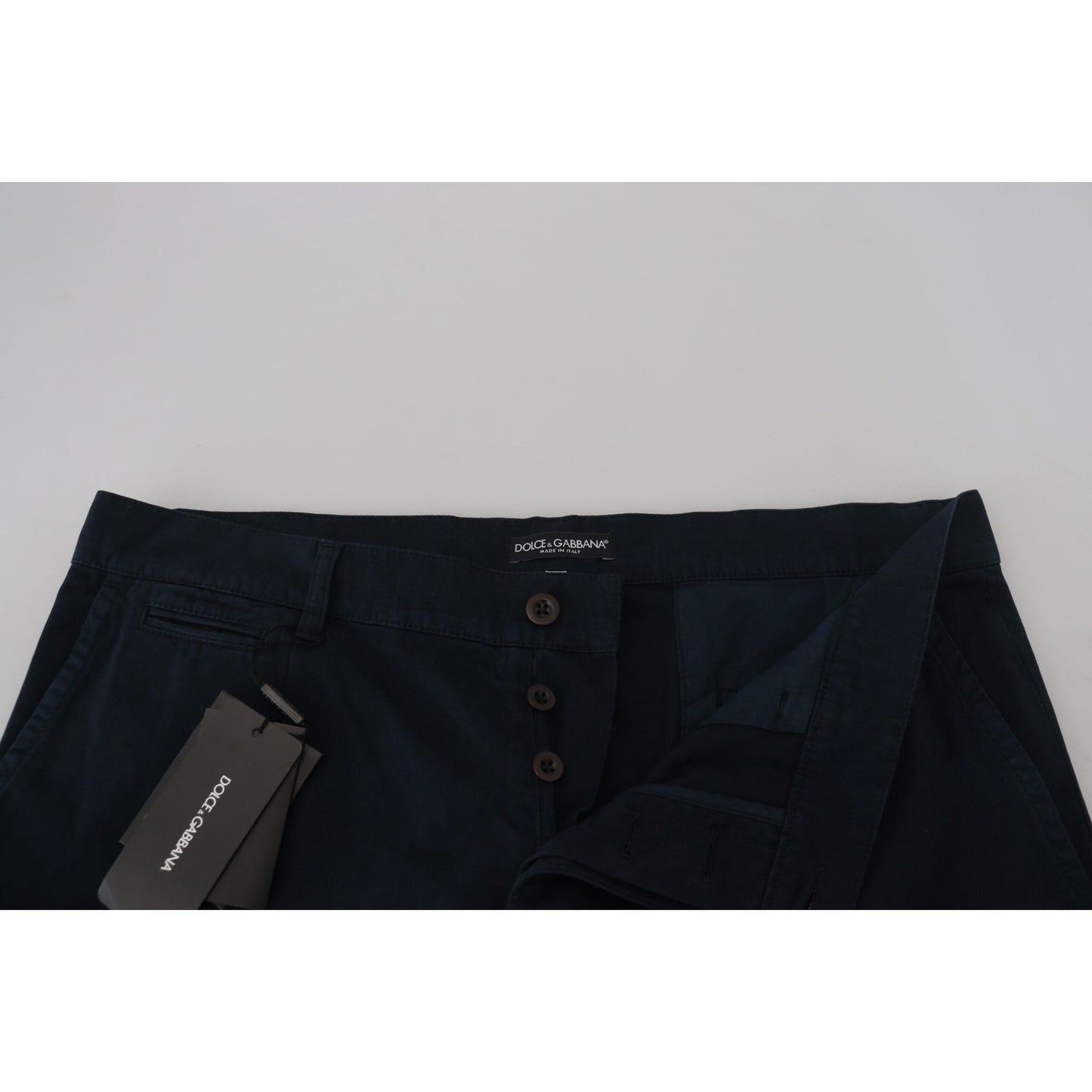 Dolce & Gabbana Elegant Dress Chinos in Blue Dolce & Gabbana Black