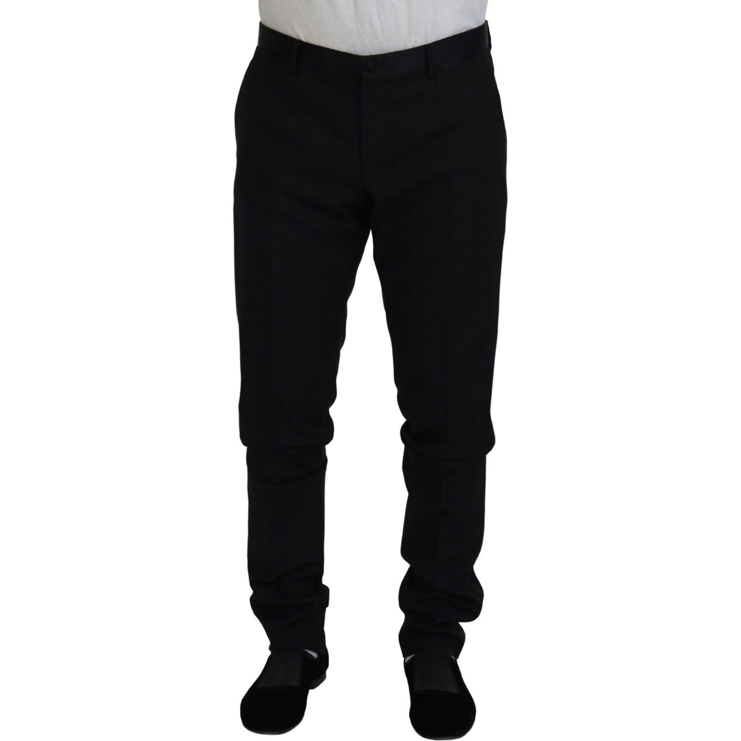 Dolce & Gabbana Elegant Black Dress Pants from Virgin Wool Blend Dolce & Gabbana Black