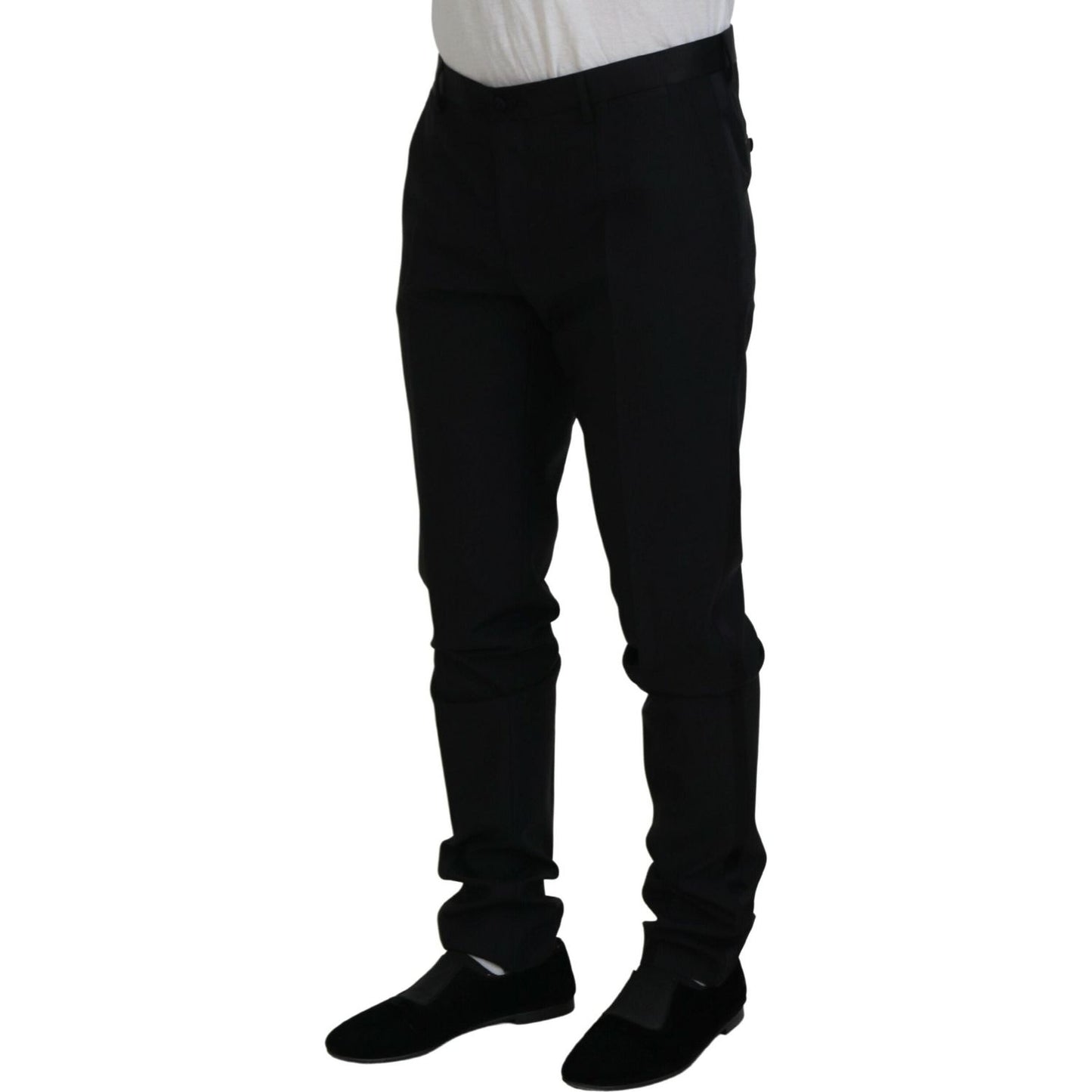 Dolce & Gabbana Elegant Black Dress Pants from Virgin Wool Blend Dolce & Gabbana Black