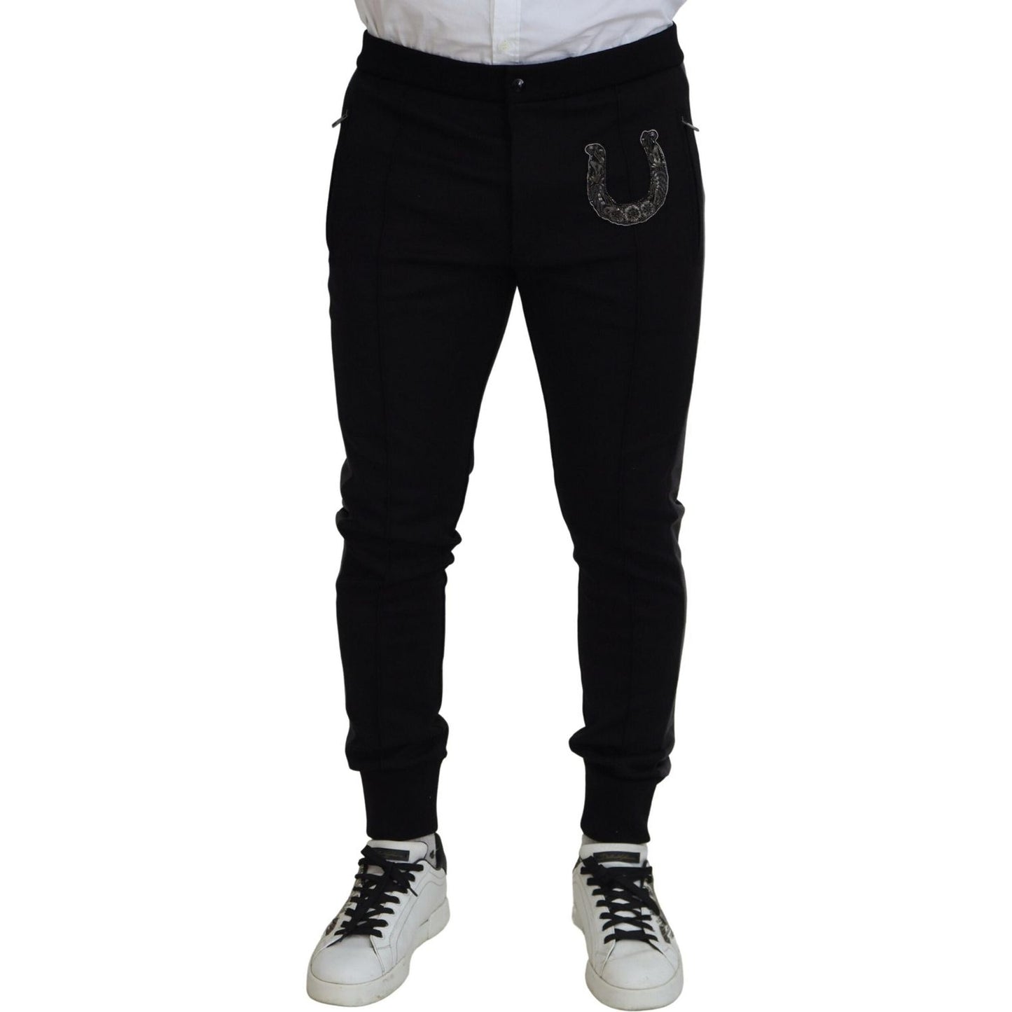 Dolce & Gabbana Elegant Black Jogger Pants in Luxe Wool Blend Dolce & Gabbana Gray