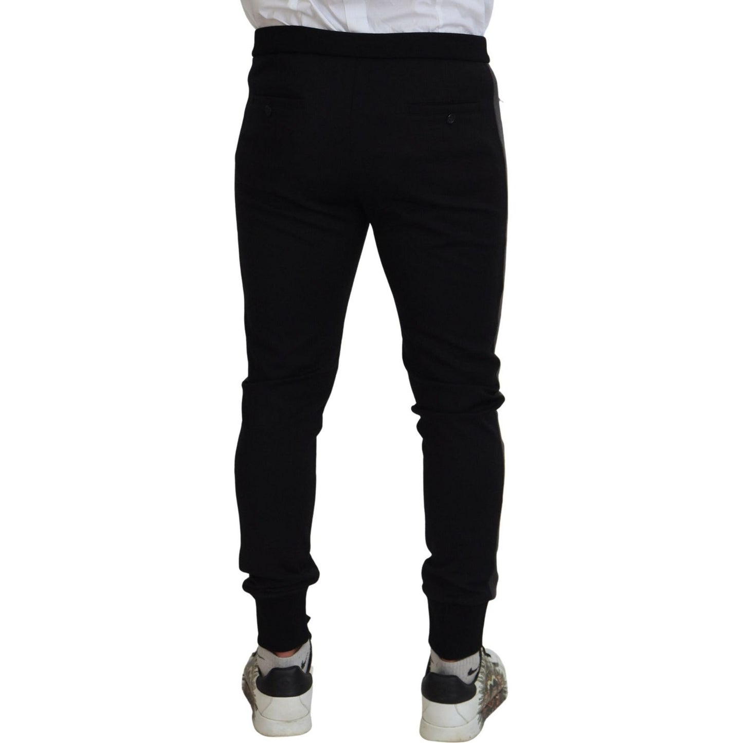 Dolce & Gabbana Elegant Black Jogger Pants in Luxe Wool Blend Dolce & Gabbana Black