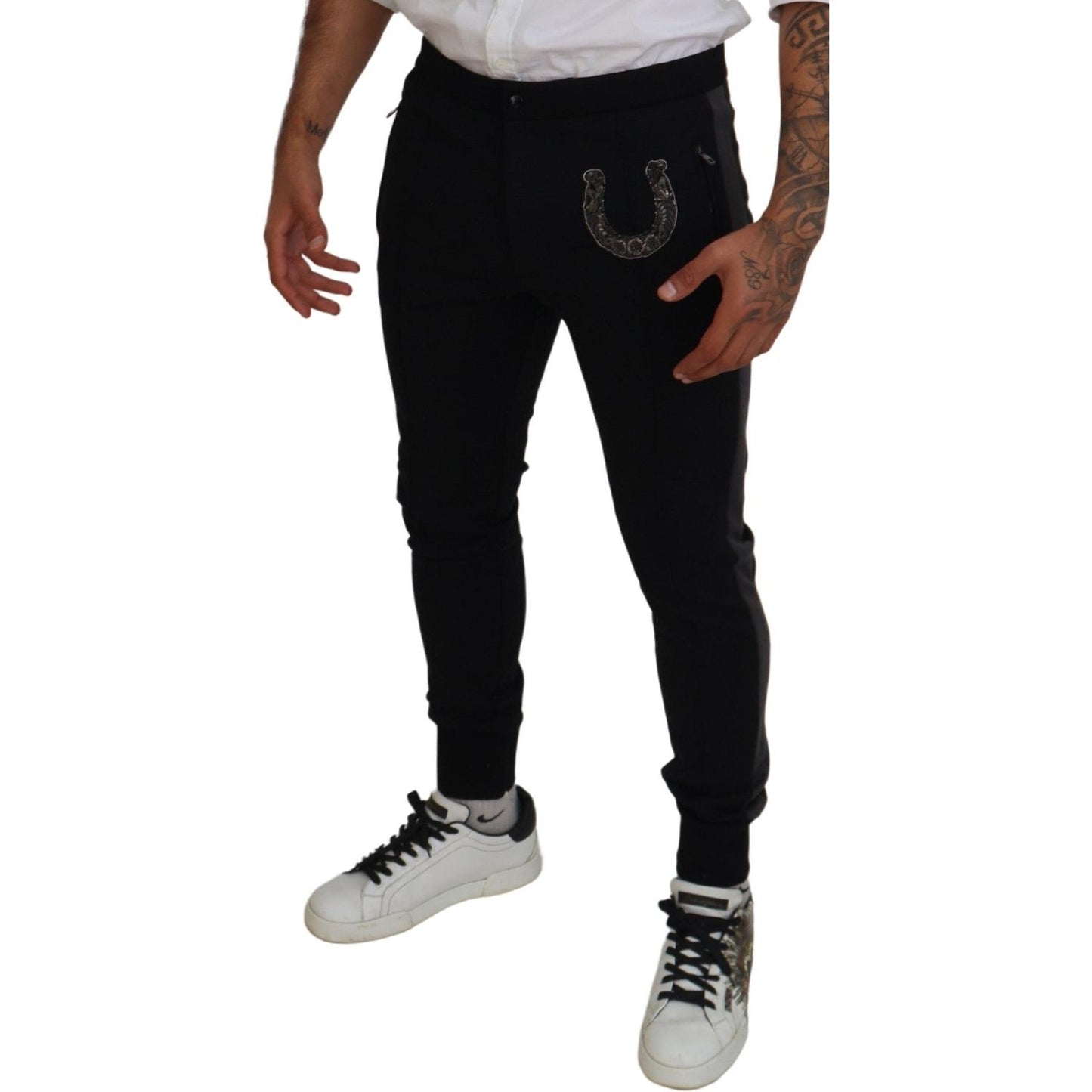 Dolce & Gabbana Elegant Black Jogger Pants in Luxe Wool Blend Dolce & Gabbana Gray