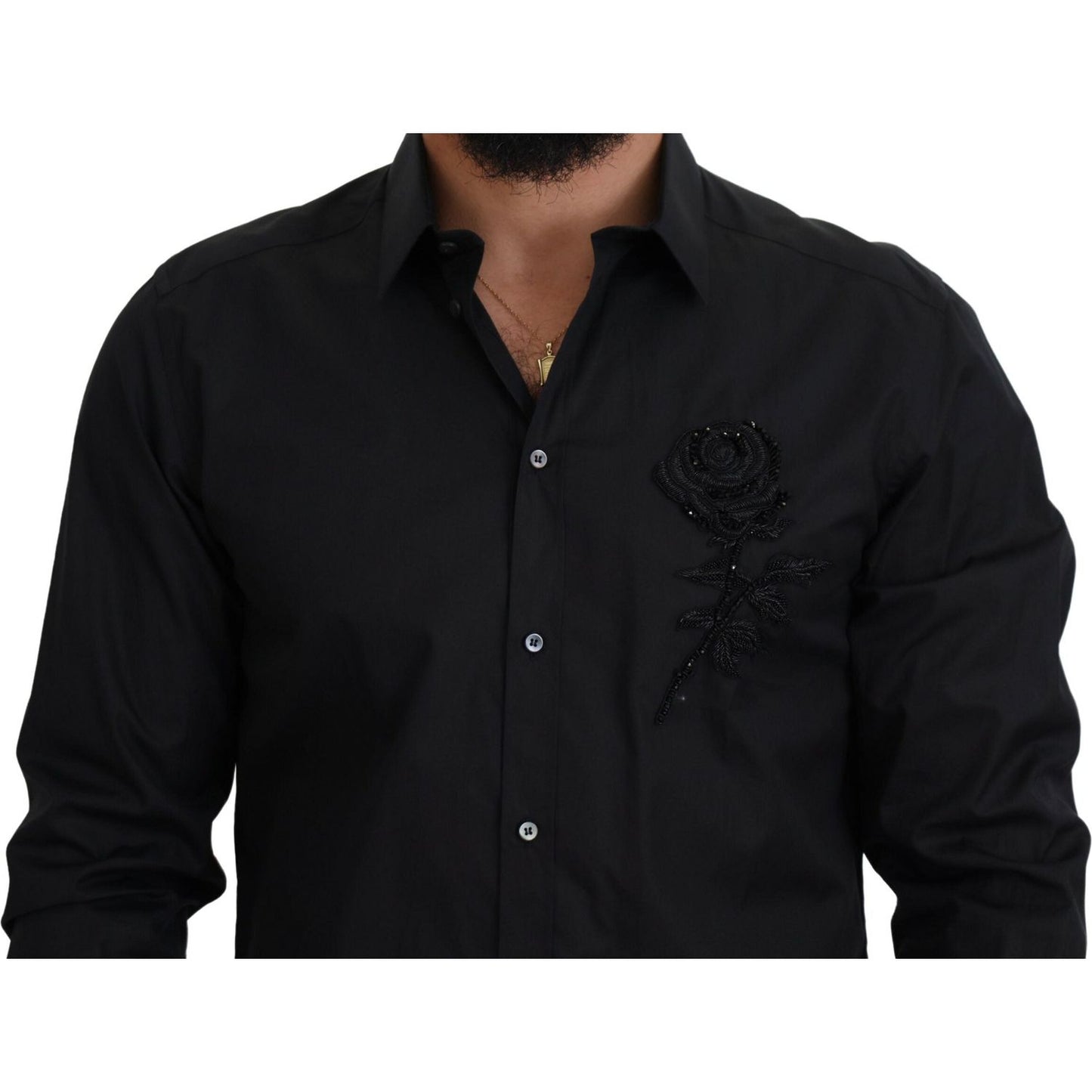 Dolce & Gabbana Elegant Slim Fit Formal Dress Shirt Dolce & Gabbana Black
