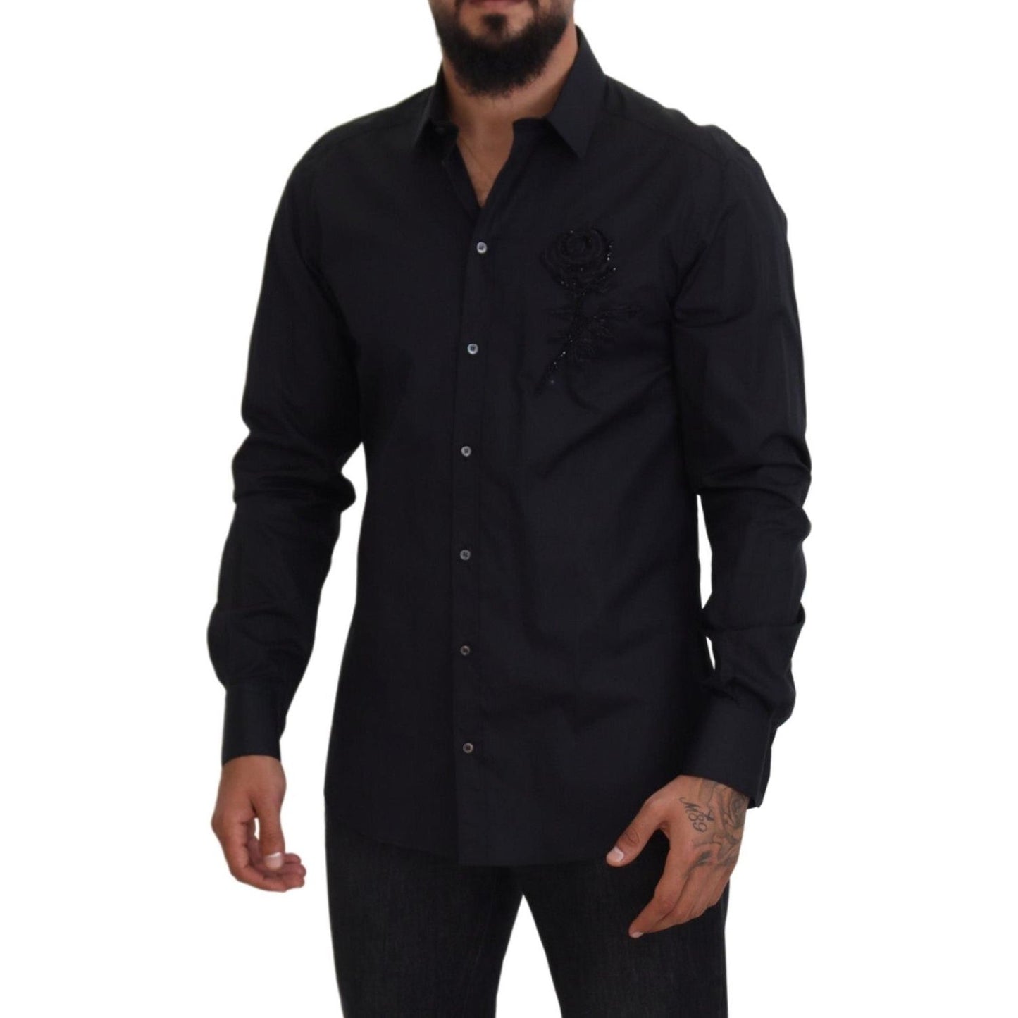 Dolce & Gabbana Elegant Slim Fit Formal Dress Shirt Dolce & Gabbana Black